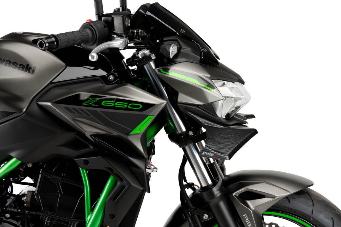 Puig Side Downforce Spoilers | Carbon Look | Kawasaki Z650 2021>Curren