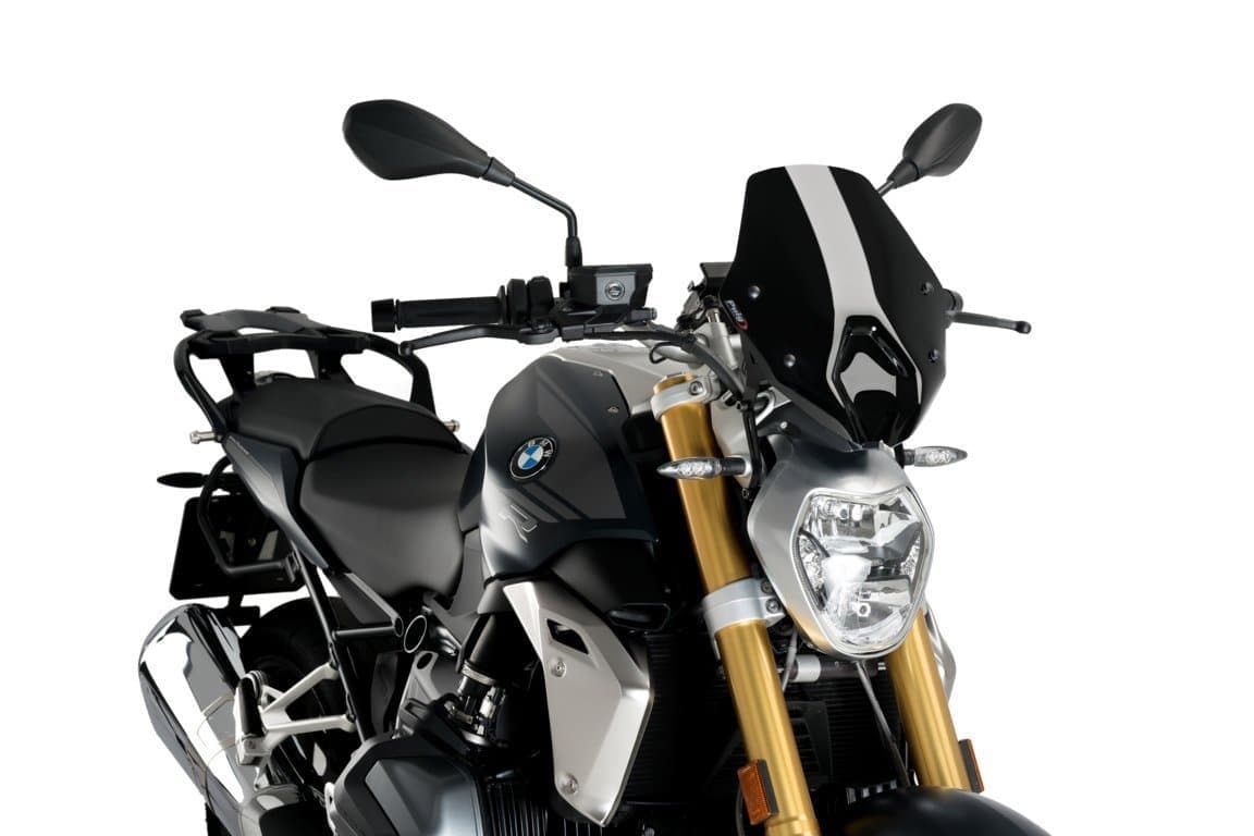 Puig Sport Screen | Black (Opaque) | BMW R1250 R 2019>2022 (Without BMW screen support)-M3624N-Screens-Pyramid Motorcycle Accessories