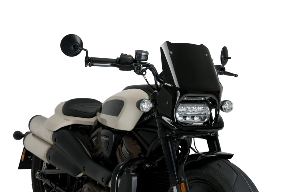 Puig Sport Screen | Black (Opaque) | Harley Davidson Sportster S (RH1250S) 2021>Current -  Shop name