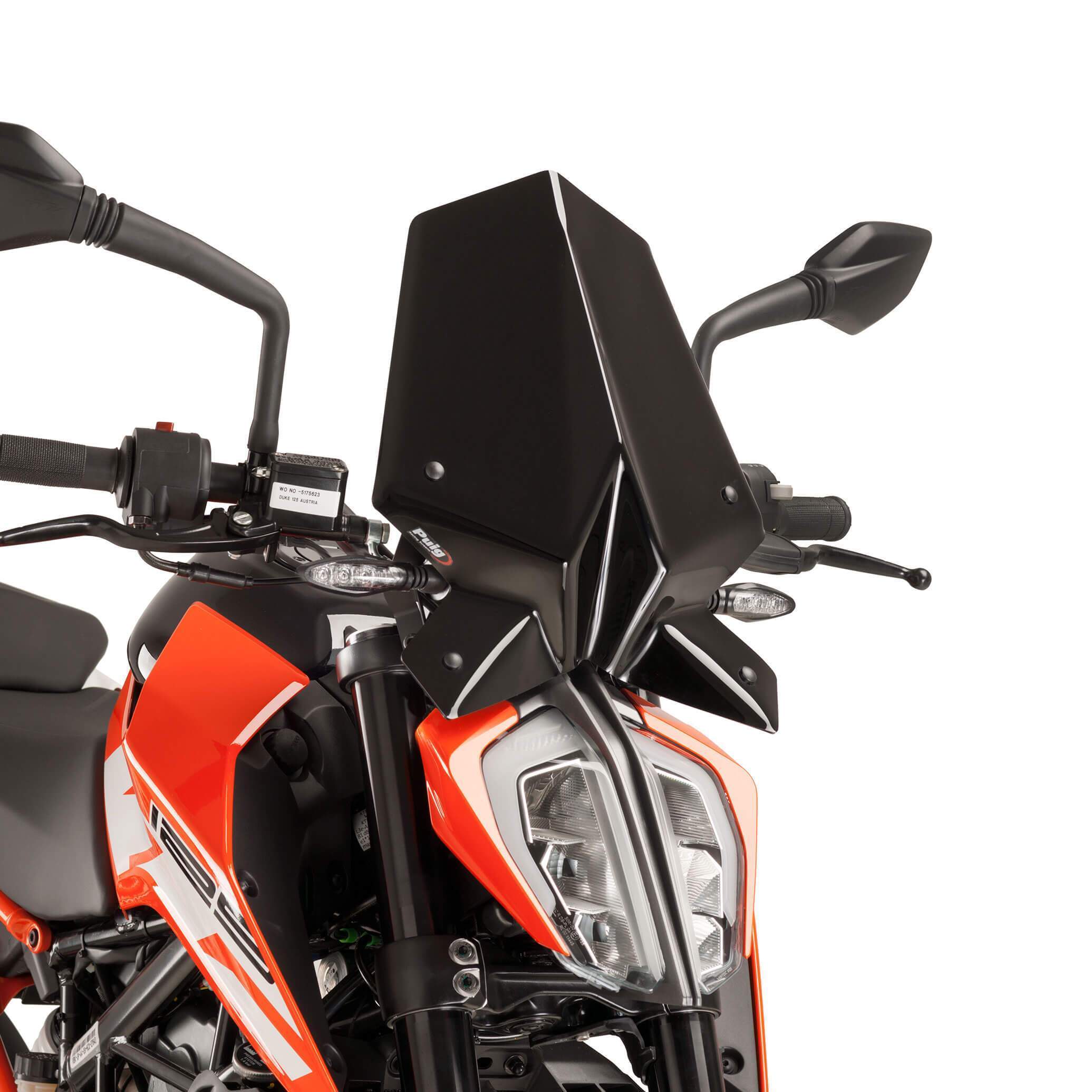 Puig Sport Screen | Black (Opaque) | KTM 390 Duke 2017>2023-Screens-Pyramid Motorcycle Accessories