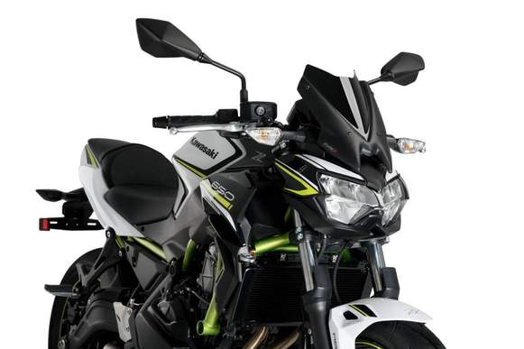 Puig Sport Screen | Black (Opaque) | Kawasaki Z 650 2020>Current-Screens-Pyramid Motorcycle Accessories