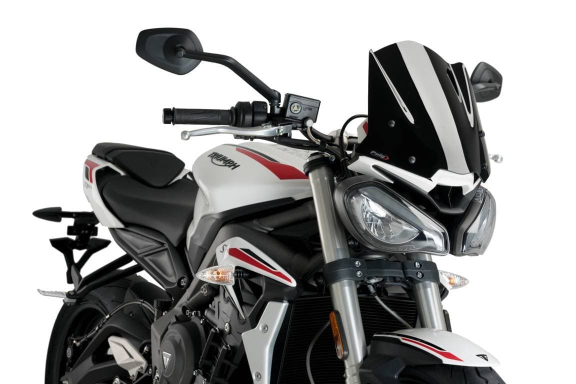 Puig Sport Screen | Black (Opaque) | Triumph Street Triple 765 RS 2020>2022-Screens-Pyramid Motorcycle Accessories