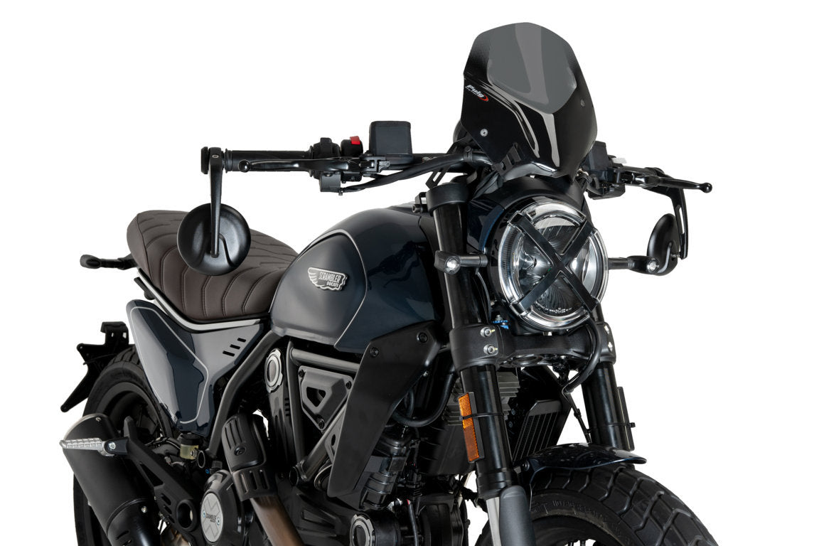 Puig Sport Screen | Dark Smoke | Ducati Scrambler Full Throttle / Icon / Nightshift 2023>Current-M21580F-Screens-Pyramid Motorcycle Accessories