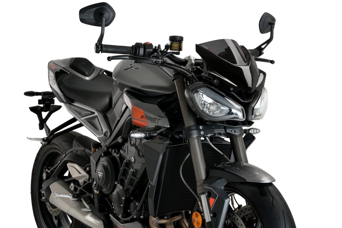 Puig Sport Screen | Dark Smoke | Triumph Street Triple 765 R/RS 2023>Current-M21592F-Screens-Pyramid Motorcycle Accessories