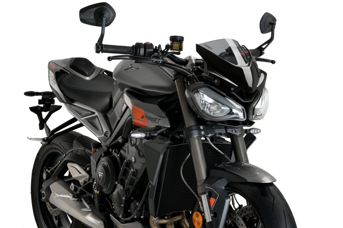 Puig Sport Screen | Light Smoke | Triumph Street Triple 765 R/RS 2023>Current-M21592H-Screens-Pyramid Motorcycle Accessories