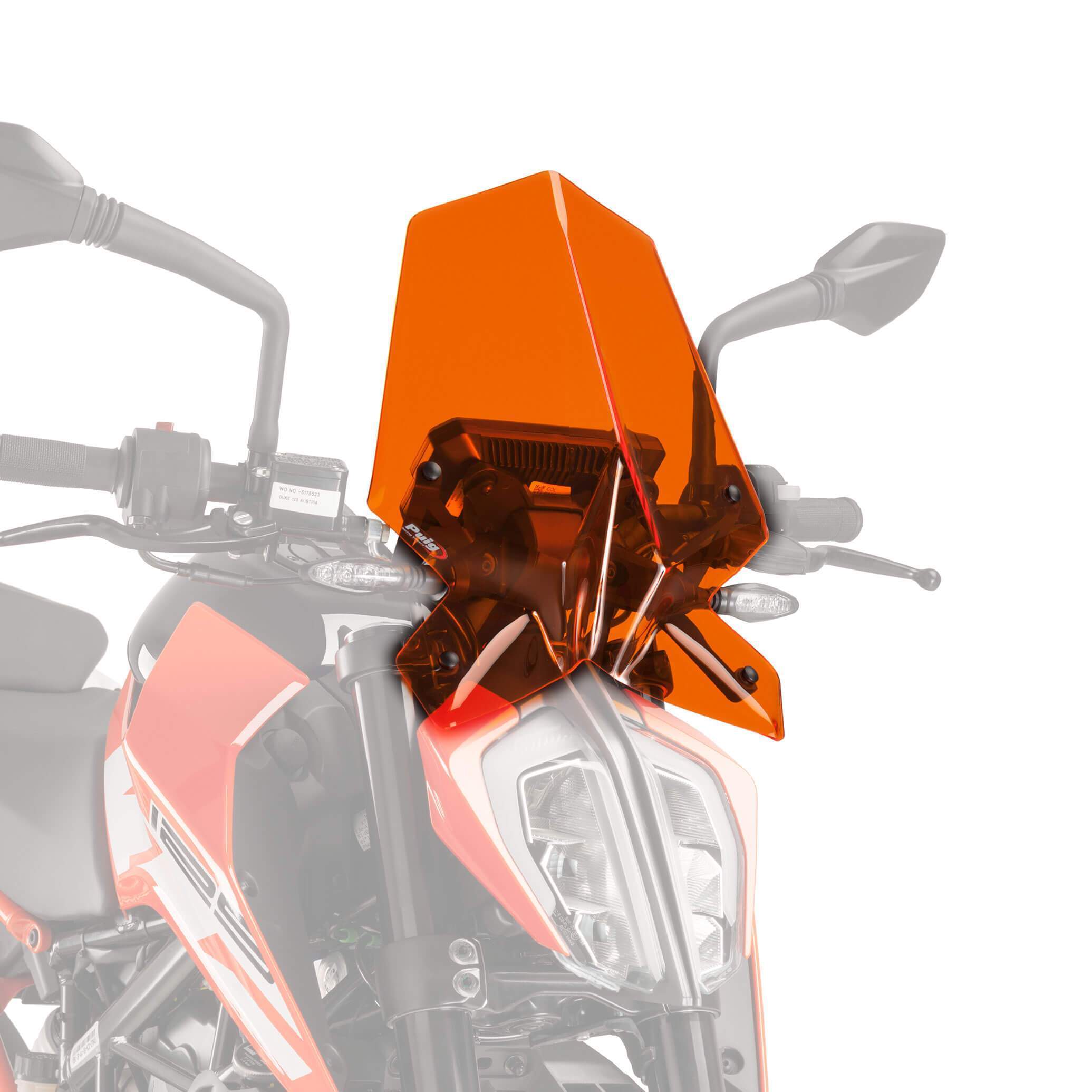 Puig Sport Screen | Orange | KTM 125 Duke 2017>2023-M9514T-Screens-Pyramid Motorcycle Accessories