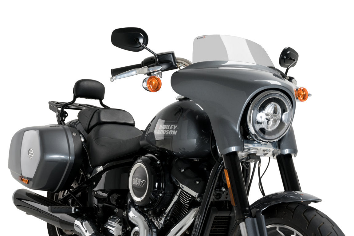 Puig Sport Screen for OEM Fairing | Light Smoke | Harley Davidson Softail Sport Glide (FLSB) 2018>2021-M21340H-Screens-Pyramid Motorcycle Accessories