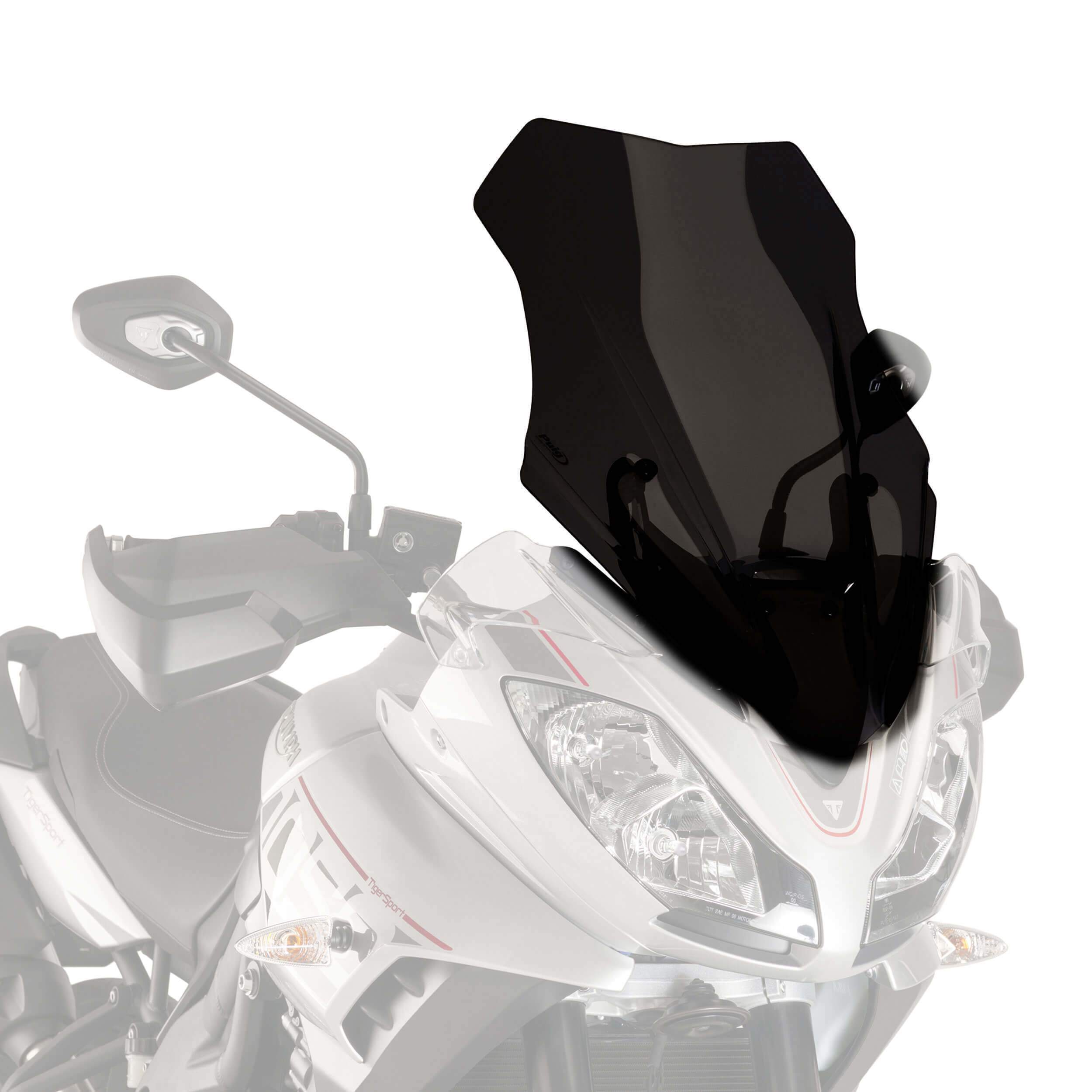 Puig Touring Screen | Black (Opaque) | Triumph Tiger 1050 Sport 2016>2020-M9200N-Screens-Pyramid Motorcycle Accessories