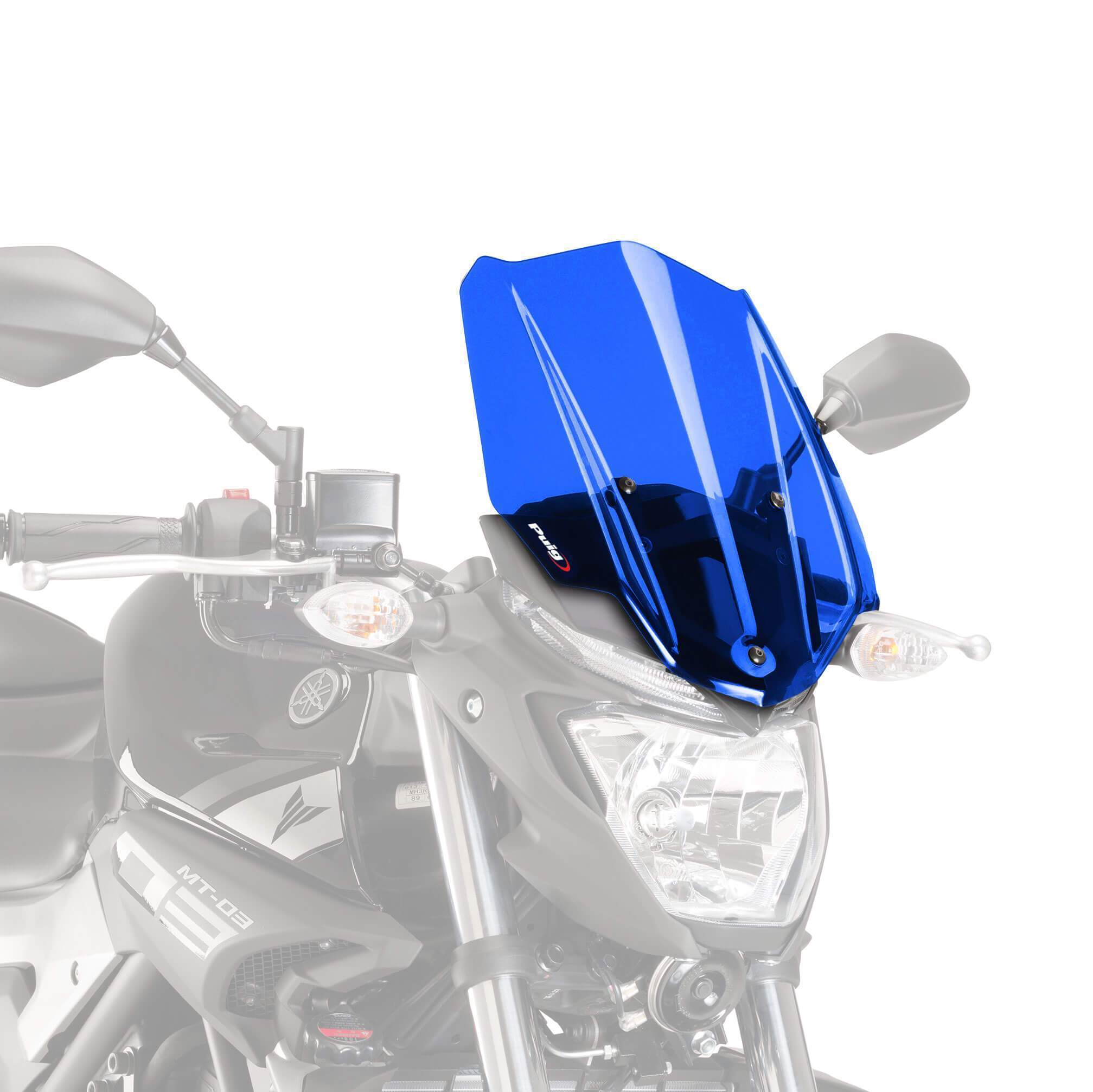 Puig Touring Screen | Blue | Yamaha MT-03 2016>2019-M8932A-Screens-Pyramid Motorcycle Accessories