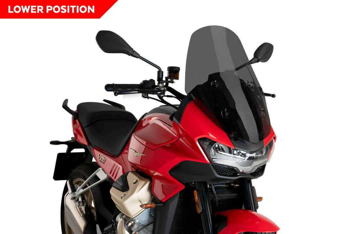 Puig Touring Screen | Dark Smoke | Moto Guzzi V100 Mandello / S 2023>Current-M21484F-Screens-Pyramid Motorcycle Accessories