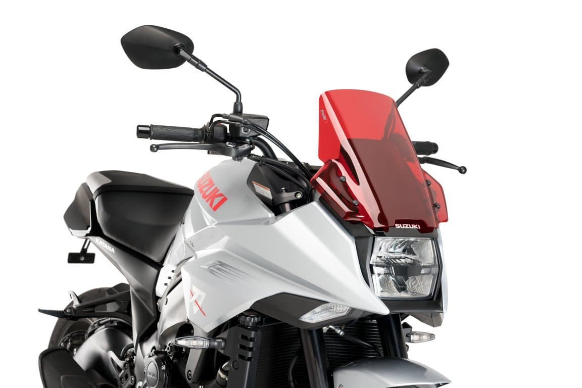Puig Touring Screen | Red | Suzuki Katana 2019>2022-Screens-Pyramid Motorcycle Accessories