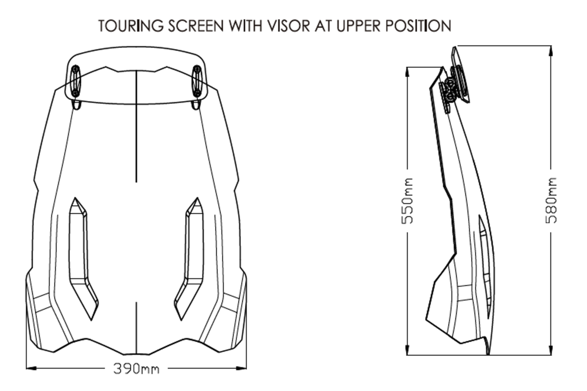 Puig Touring Screen With Visor | Light Smoke | Triumph Tiger 900 GT 2020>2023-M20376H-Screens-Pyramid Motorcycle Accessories