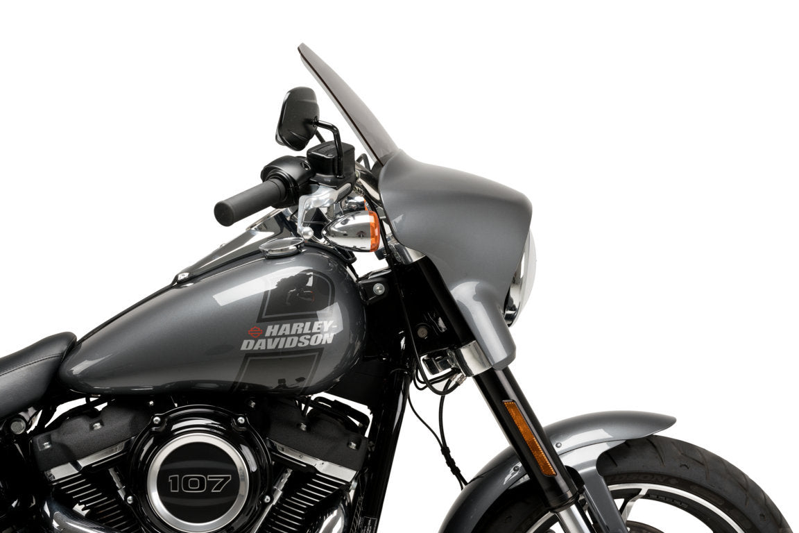 Puig Touring Screen for OEM Fairing | Light Smoke | Harley Davidson Softail Sport Glide (FLSB) 2018>2024-Screens-Pyramid Motorcycle Accessories