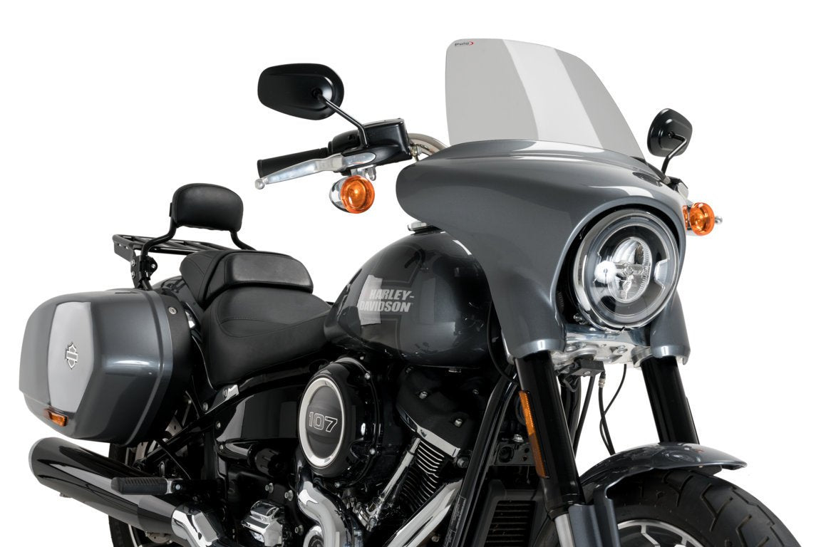 Puig Touring Screen for OEM Fairing | Light Smoke | Harley Davidson Softail Sport Glide (FLSB) 2018>2024-Screens-Pyramid Motorcycle Accessories