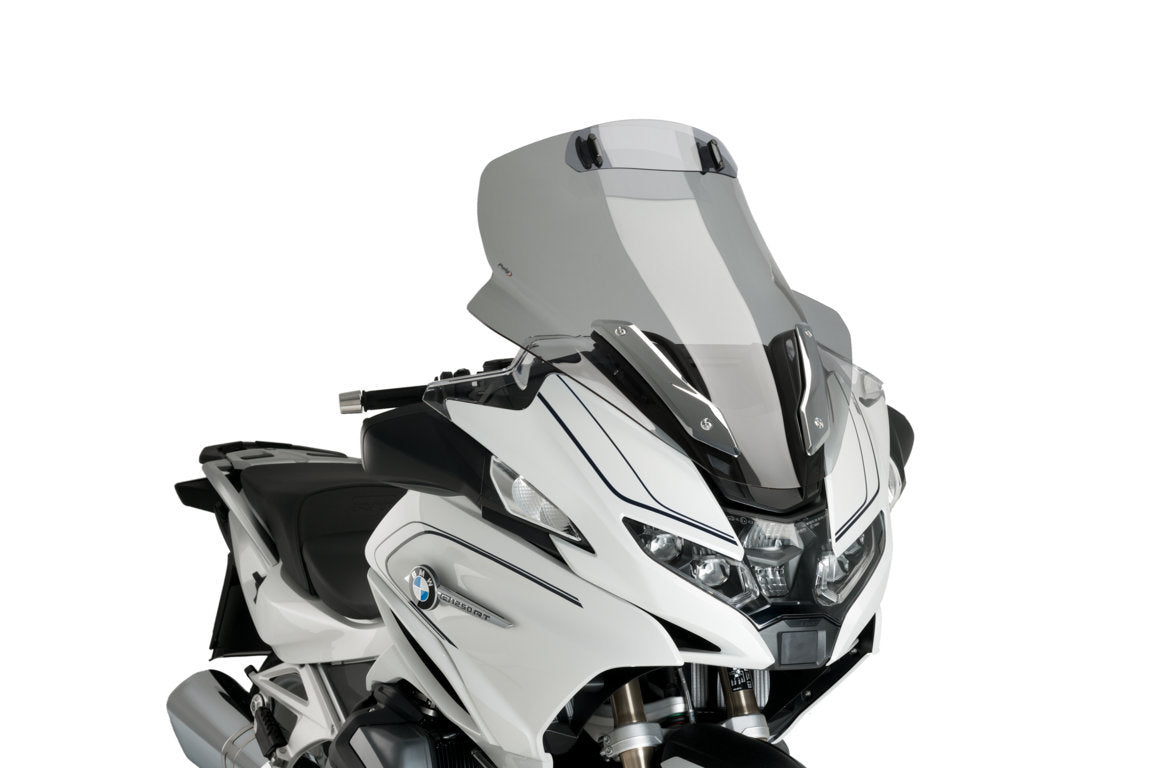 Puig Touring Screen with Visor | Light Smoke | BMW R 1250 RT 2021>Current -   Pyramid Motorcycle Accessories