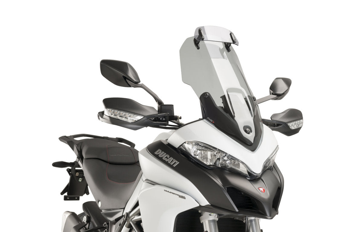 Puig Touring Screen with Visor | Light Smoke | Ducati Multistrada 1200/S 2015>2017-M7624H-Screens-Pyramid Motorcycle Accessories