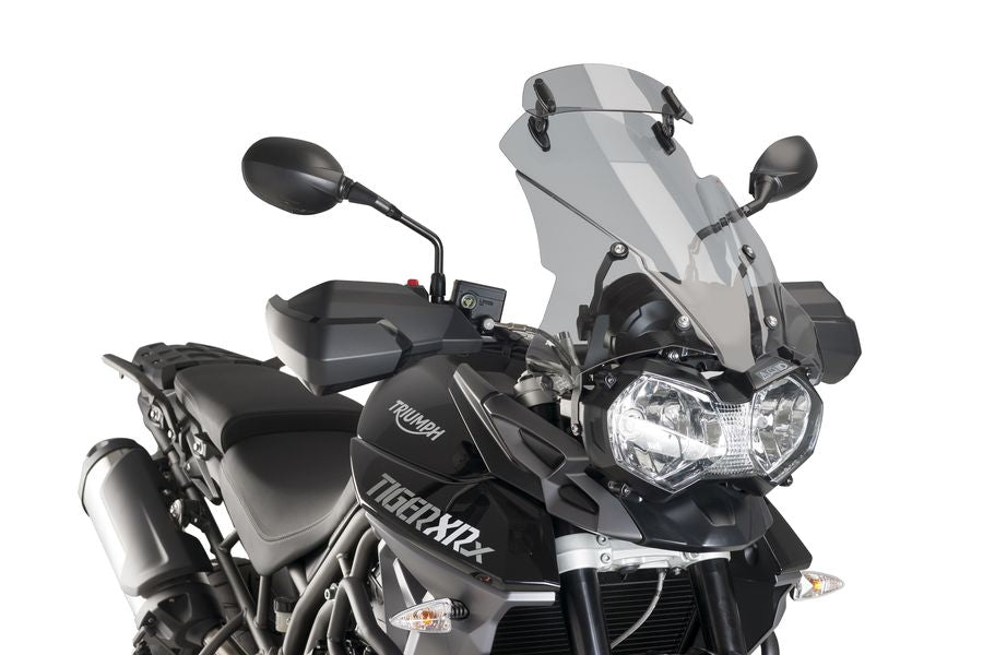 Puig Touring Screen with Visor | Light Smoke | Triumph Tiger 800 XC/XCX/XCA/Low 2015>2017-Screens-Pyramid Motorcycle Accessories