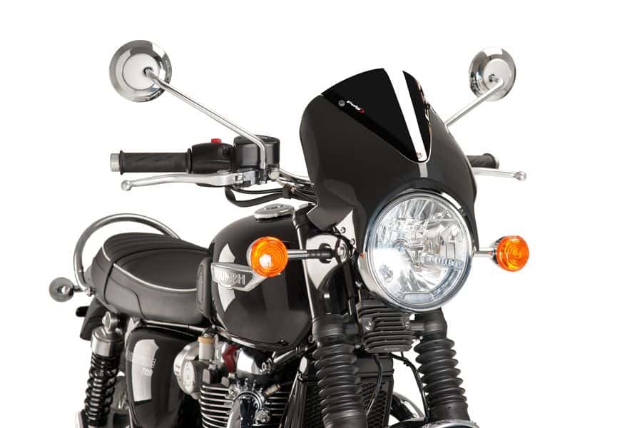 Puig Vision Screen | Black Fairing/Black | Triumph Thruxton 1200 R 2016>2019-Screens-Pyramid Motorcycle Accessories