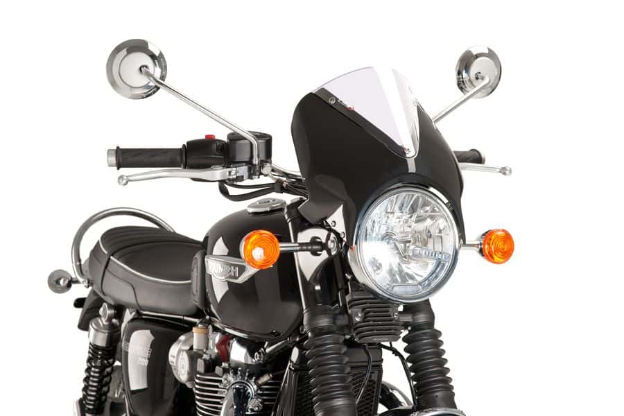 Puig Vision Screen | Black Fairing/Clear Screen | Triumph Thruxton 1200 R 2016>2019-Screens-Pyramid Motorcycle Accessories