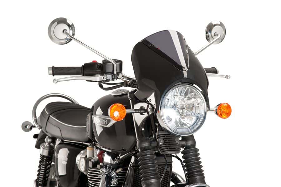 Puig Vision Screen | Black Fairing/Dark Smoke Screen | Triumph Thruxton 1200 2016>2019-Screens-Pyramid Motorcycle Accessories