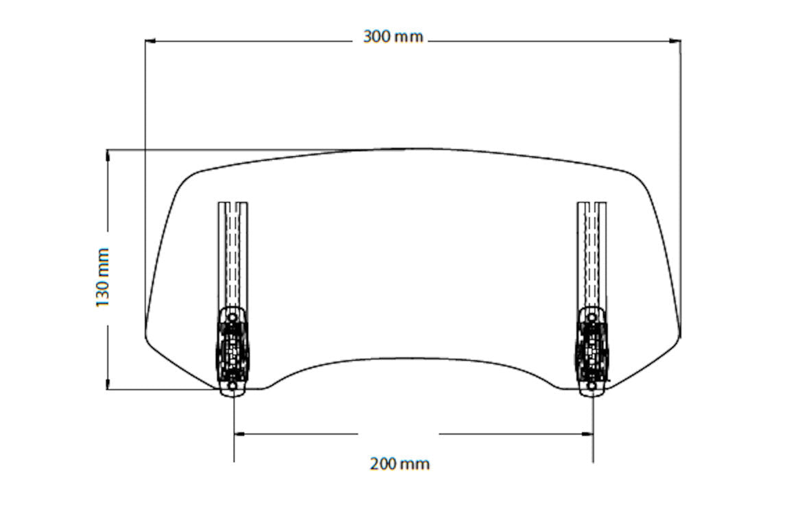 Puig Visor 2.0 - Drill Fit (300x130mm) | Clear-M20763W-Screen Deflectors-Pyramid Motorcycle Accessories