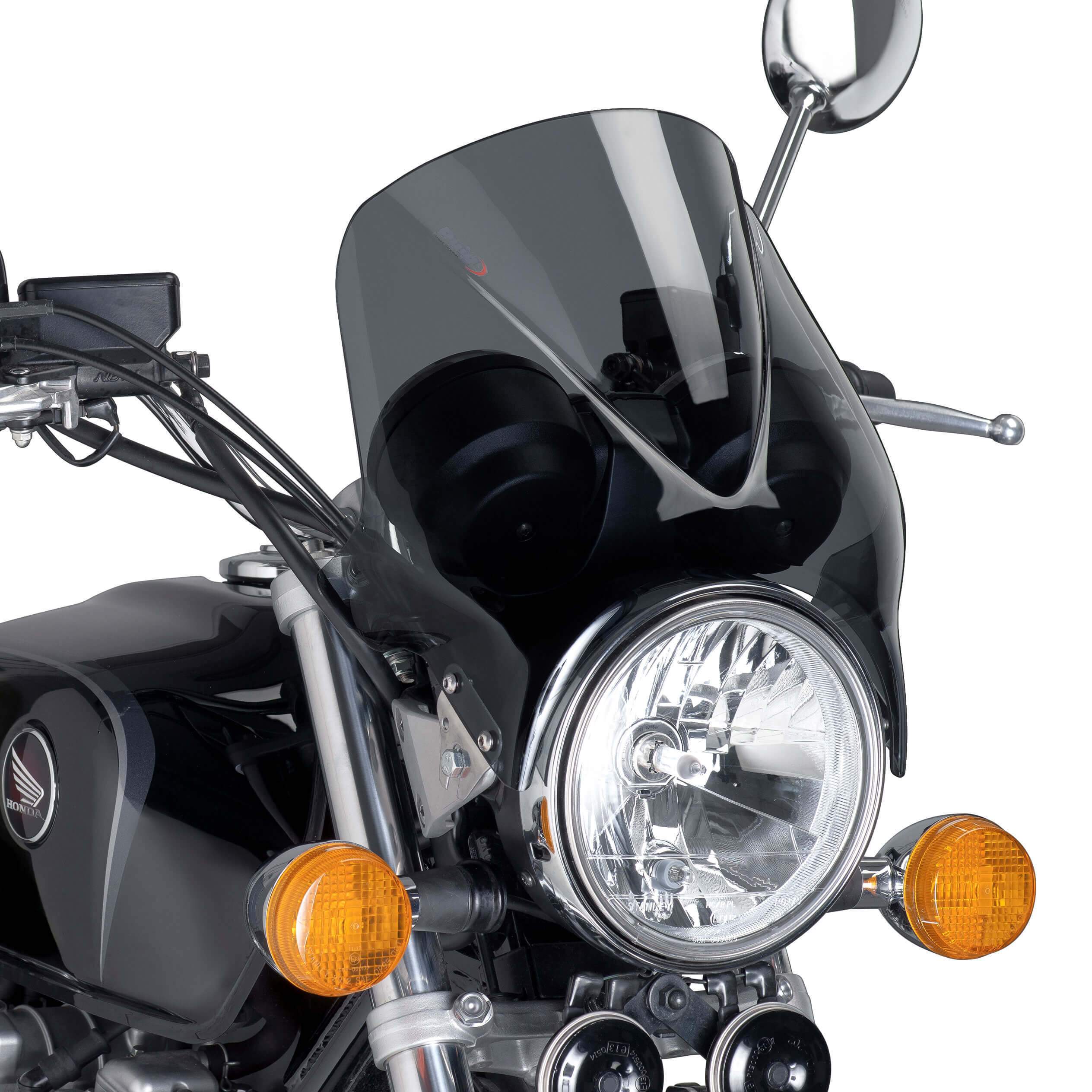 Puig Windy Screen | Dark Smoke | Triumph Bonneville T100 2002>2019-M1482F-Screens-Pyramid Motorcycle Accessories