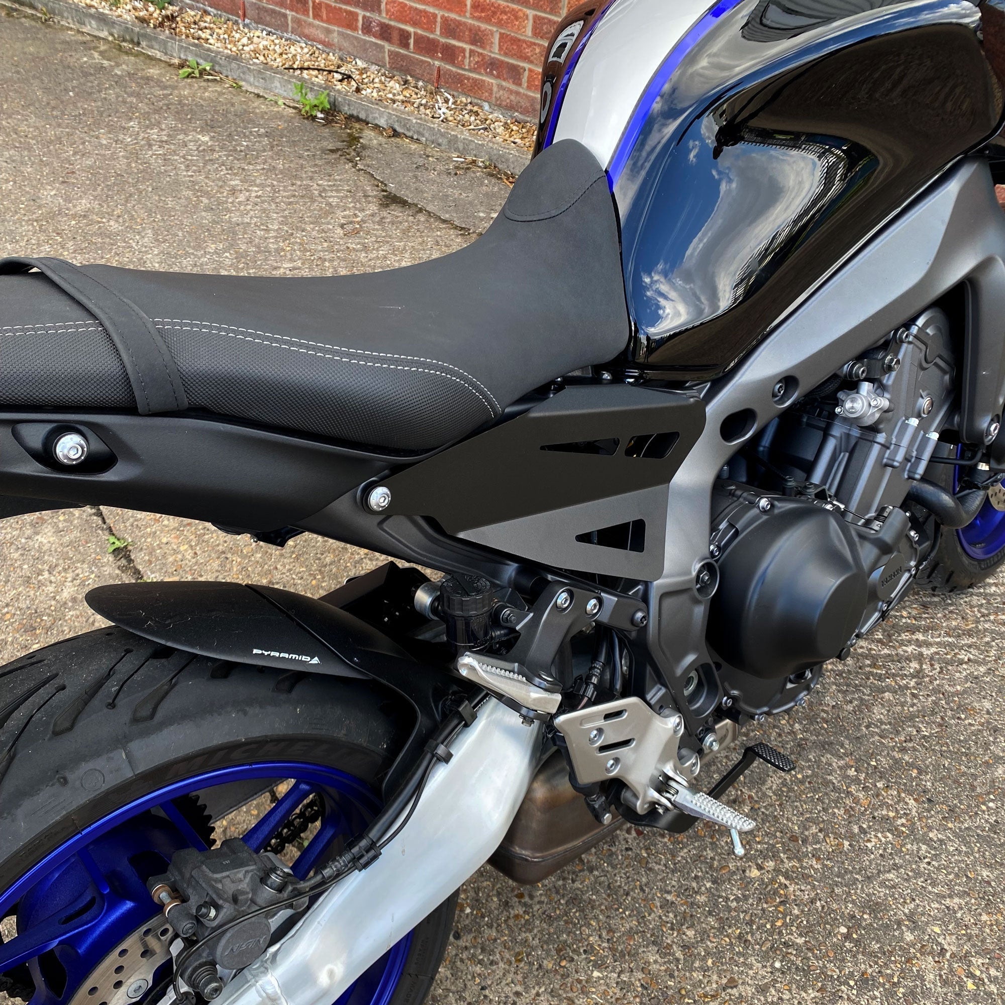 Pyramid Aluminium Infill Panels | Matte Black | Yamaha MT-09 2021>2023-Infill Panels-Pyramid Motorcycle Accessories