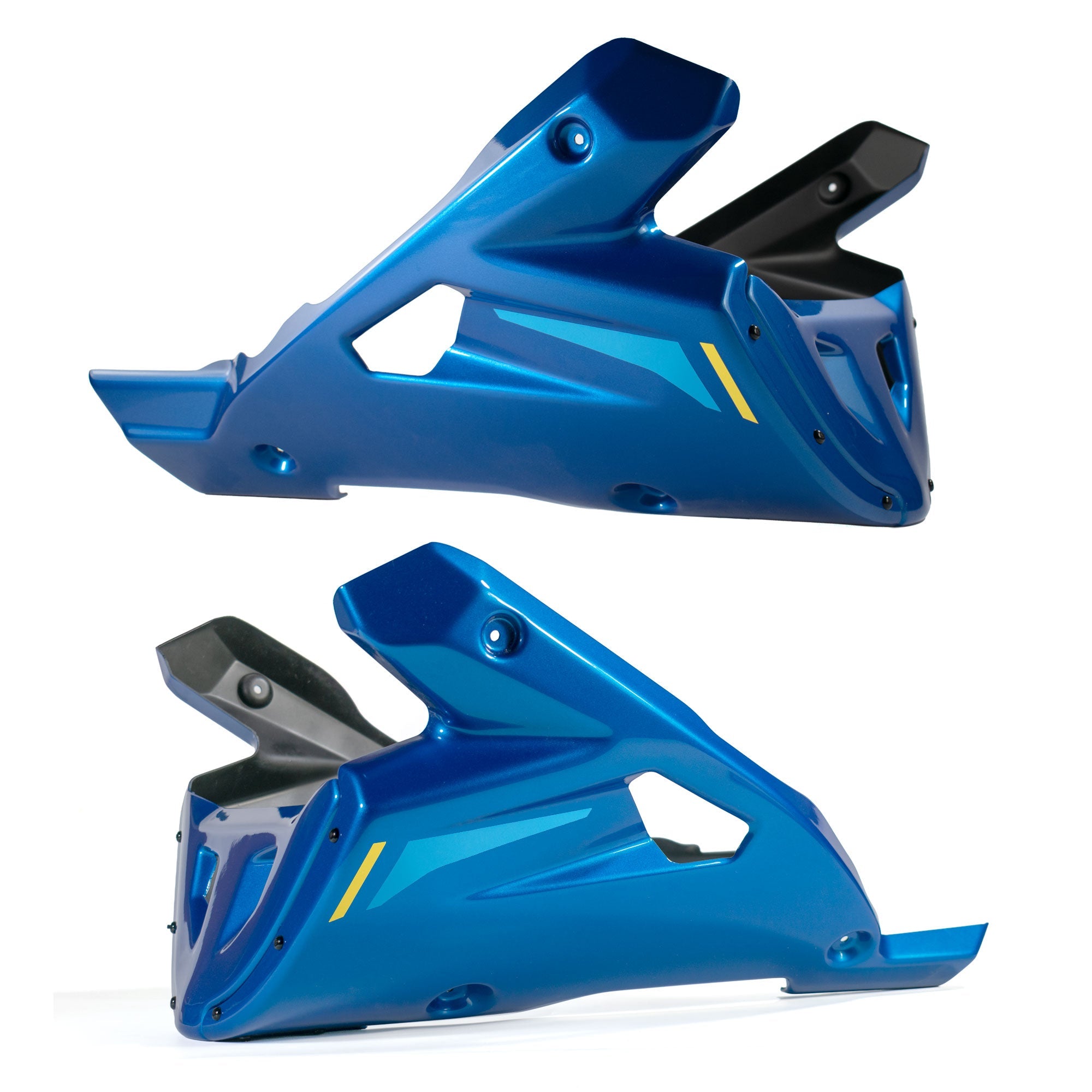 Pyramid Belly Pan Decals | Blue & Yellow Set | Yamaha XSR 900 2022>Current -  Shop name