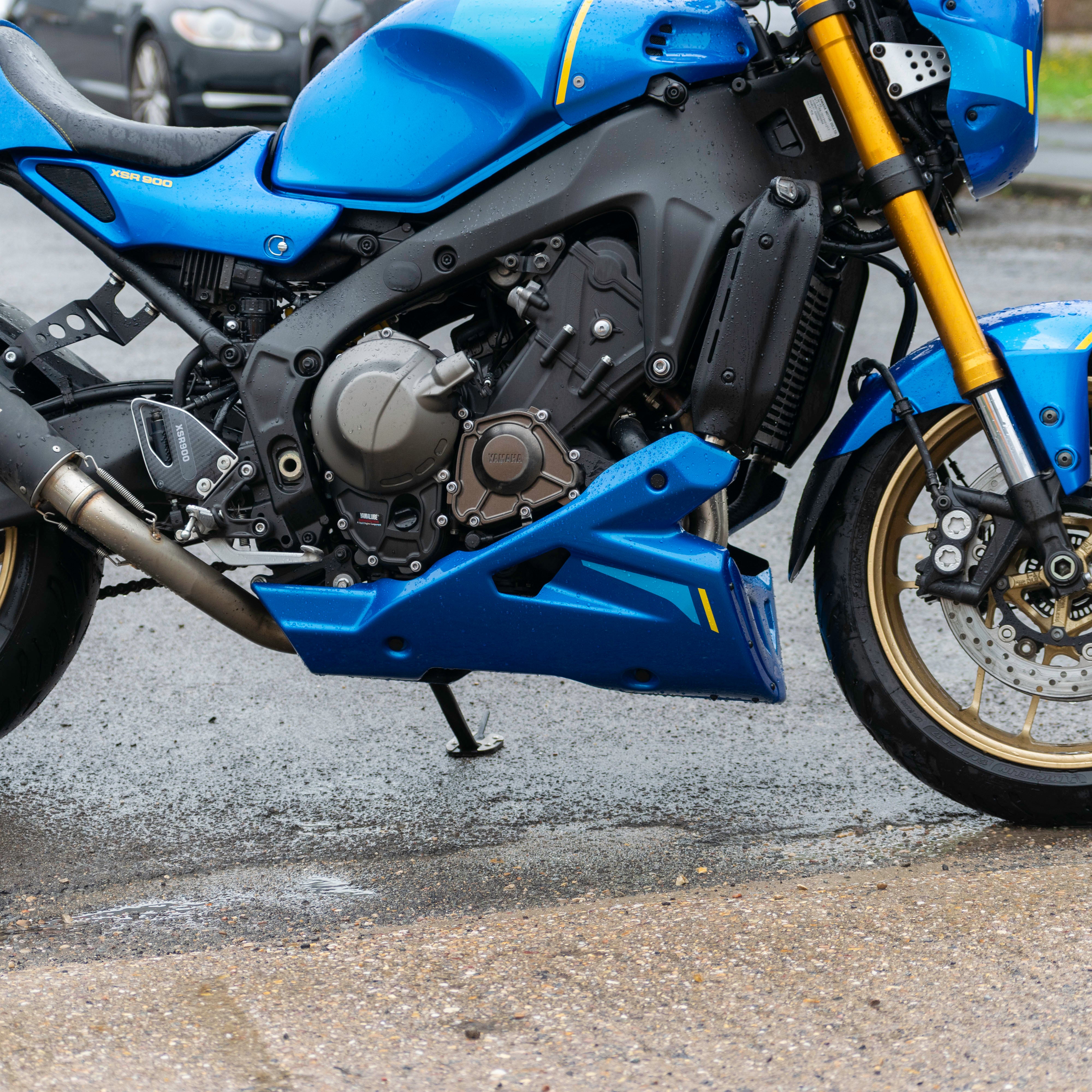 Pyramid Belly Pan | Legend Blue | Yamaha XSR 900 2022>Current-Belly Pans-Pyramid Motorcycle Accessories