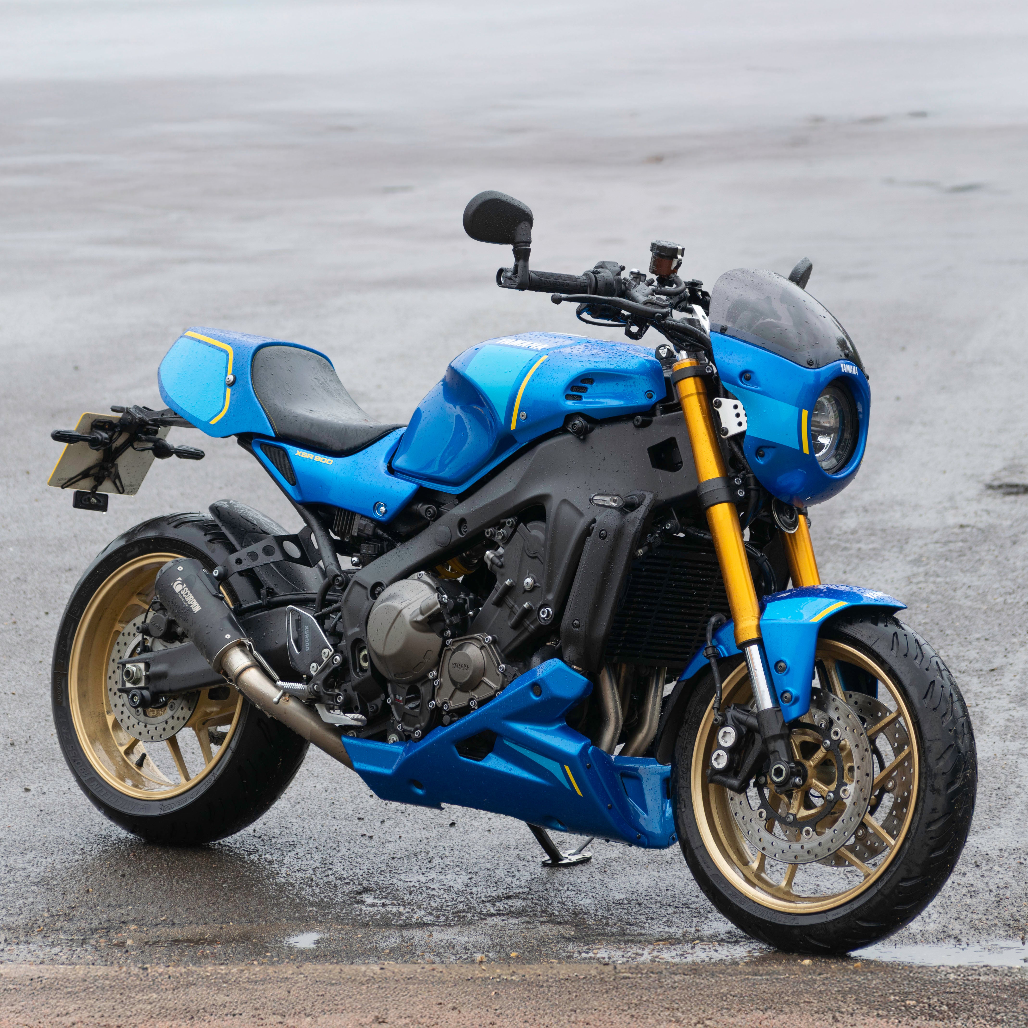 Pyramid Belly Pan | Legend Blue | Yamaha XSR 900 2022>Current-Belly Pans-Pyramid Motorcycle Accessories