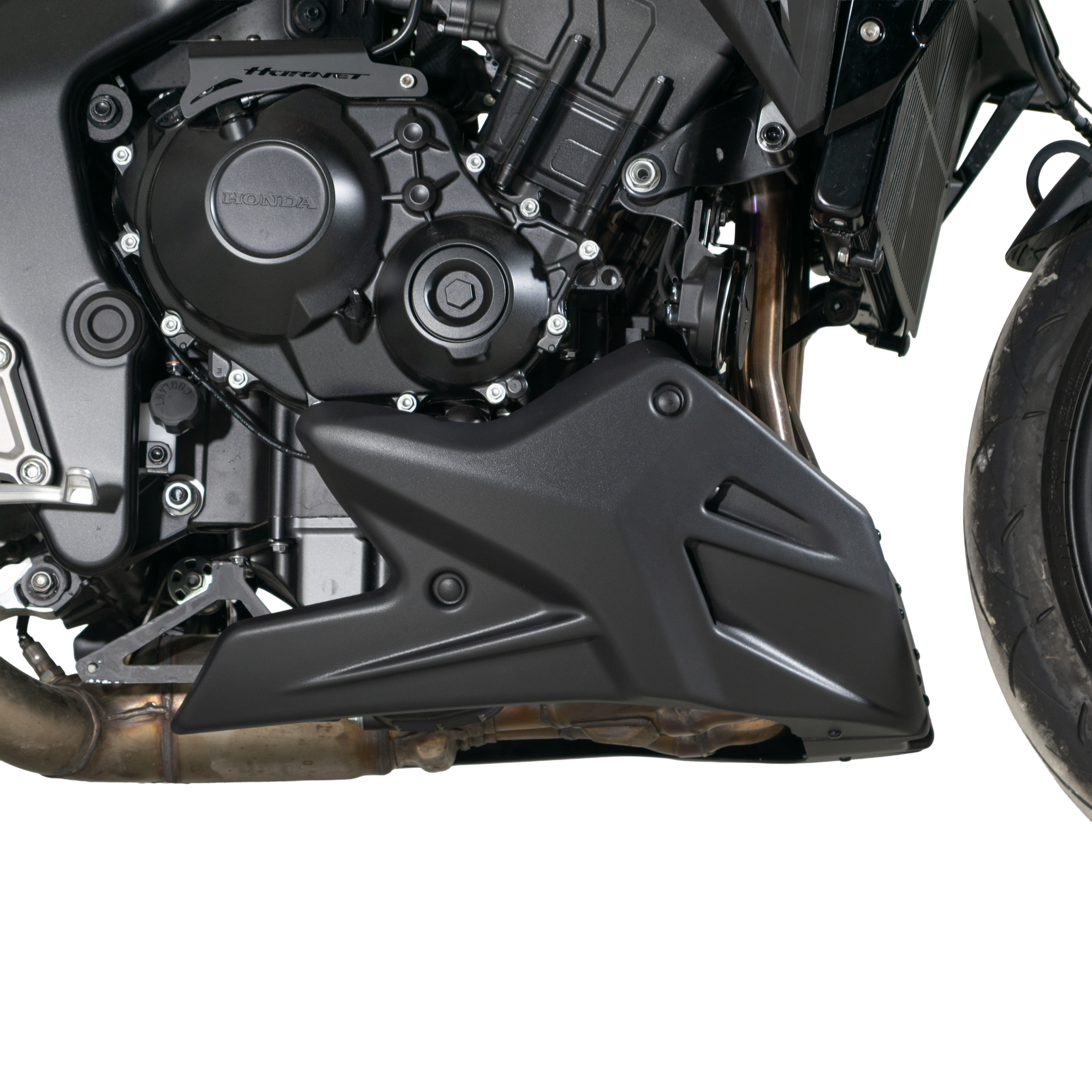 Pyramid Belly Pan | Matte Black | Honda CB1000 Hornet inc SP 2025>Current-Belly Pans-Pyramid Motorcycle Accessories