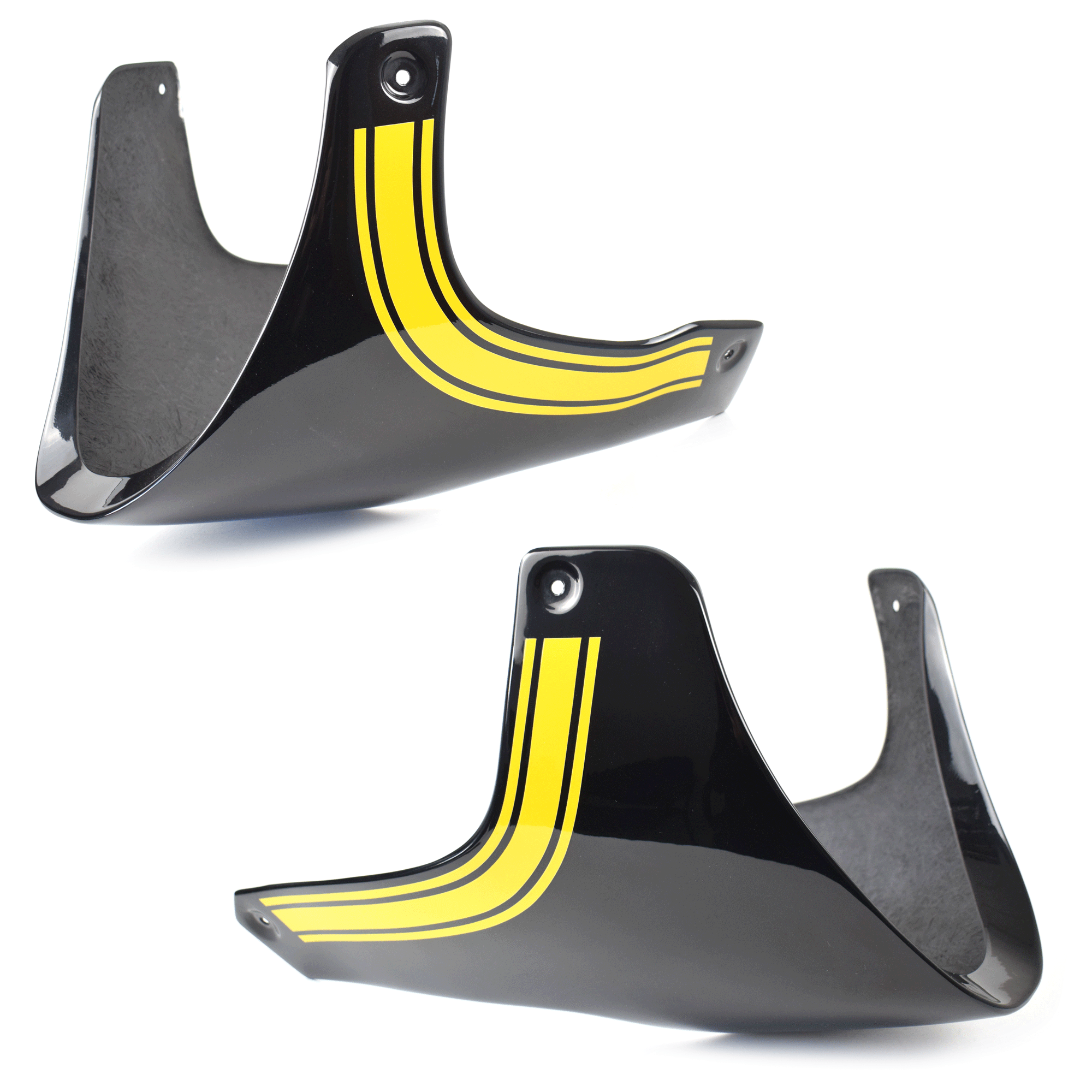 Pyramid Belly Pan | Metallic Diablo Black/Metallic Yellow (Yellow Ball Scheme) | Kawasaki Z 900 RS SE 2022>Current-23905P-Belly Pans-Pyramid Motorcycle Accessories