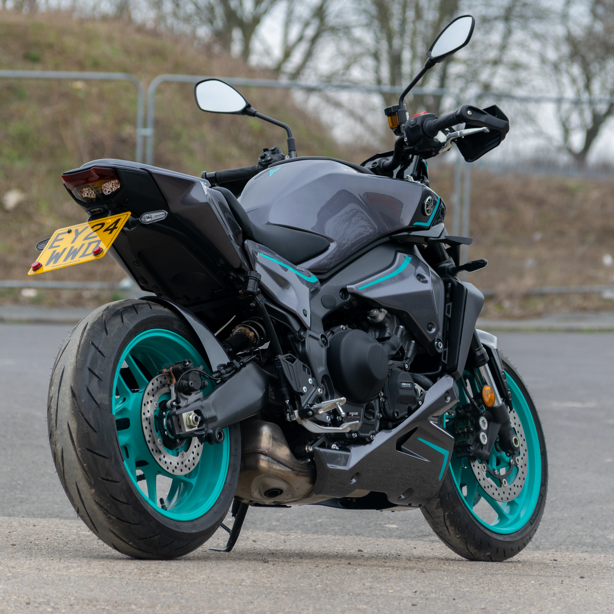 Pyramid Belly Pan | Midnight Cyan | Yamaha MT-09 2024>Current-Belly Pans-Pyramid Motorcycle Accessories