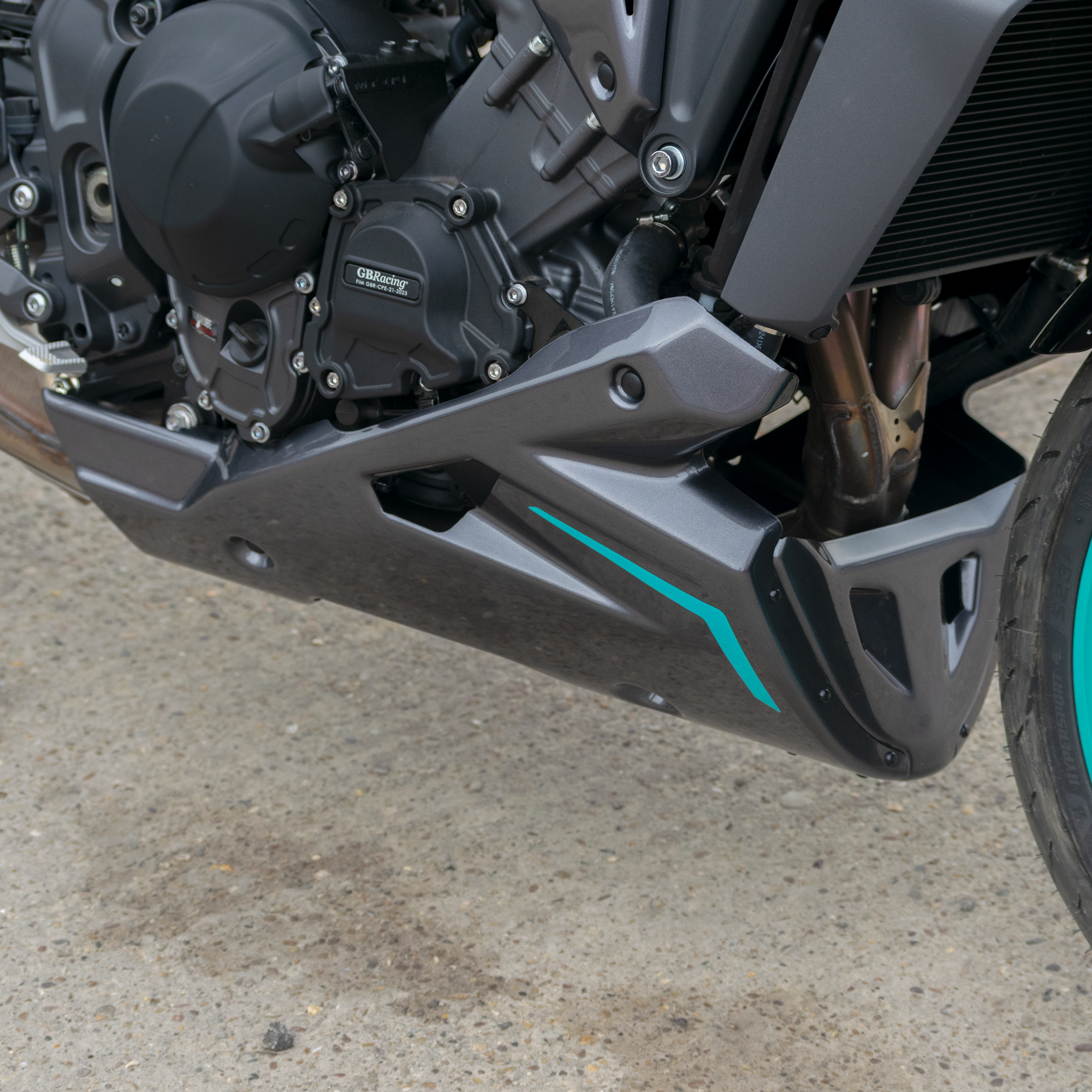 Pyramid Belly Pan | Midnight Cyan | Yamaha MT-09 2024>Current-Belly Pans-Pyramid Motorcycle Accessories