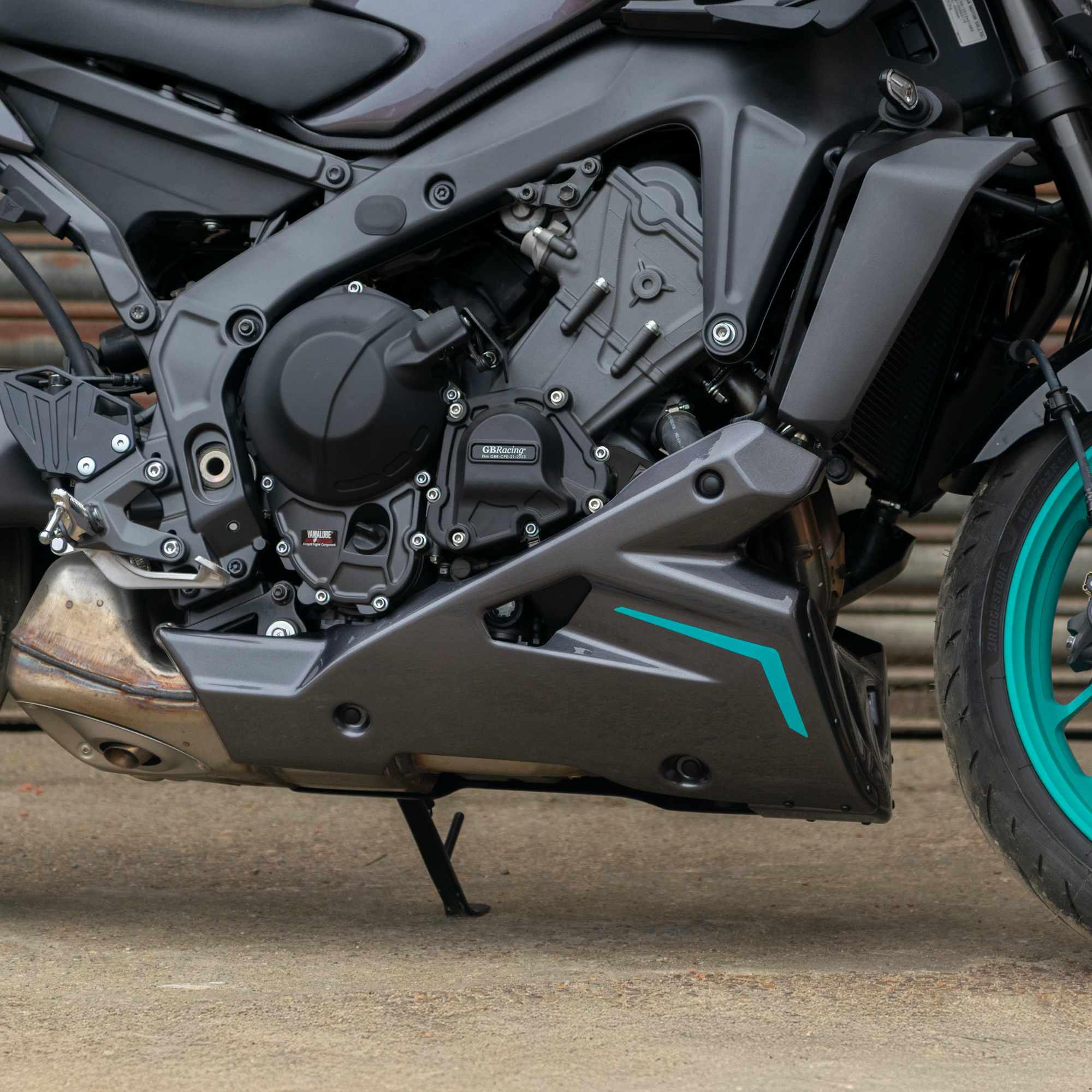 Pyramid Belly Pan | Midnight Cyan | Yamaha MT-09 2024>Current-Belly Pans-Pyramid Motorcycle Accessories