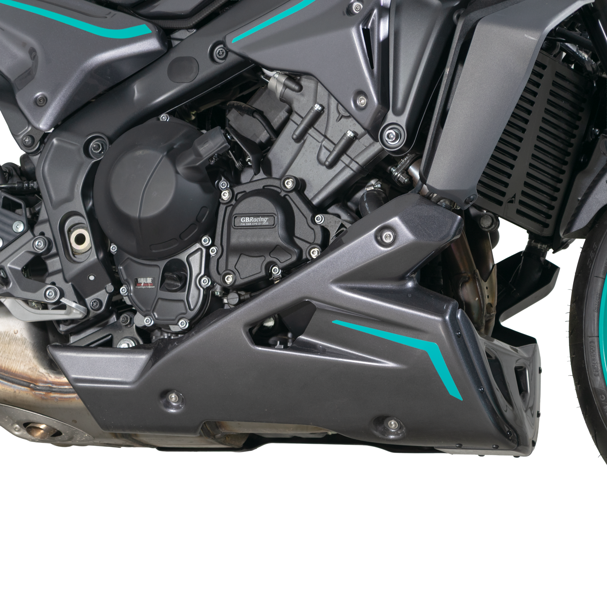 Pyramid Belly Pan | Midnight Cyan | Yamaha MT-09 2024>Current-Belly Pans-Pyramid Motorcycle Accessories