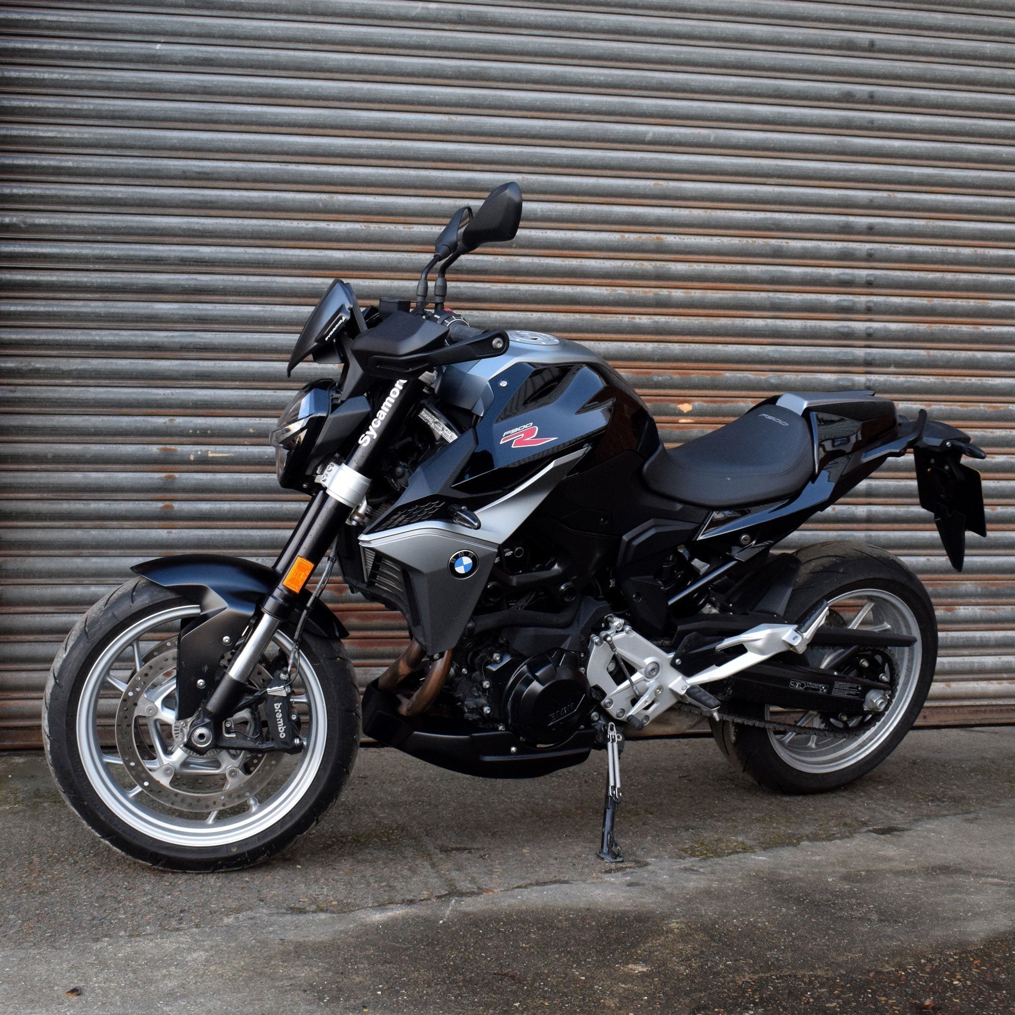 Pyramid Belly Pan | San Marino Blue Metallic & Graphite Grey | BMW F 900 R 2020>Current-Belly Pans-Pyramid Motorcycle Accessories