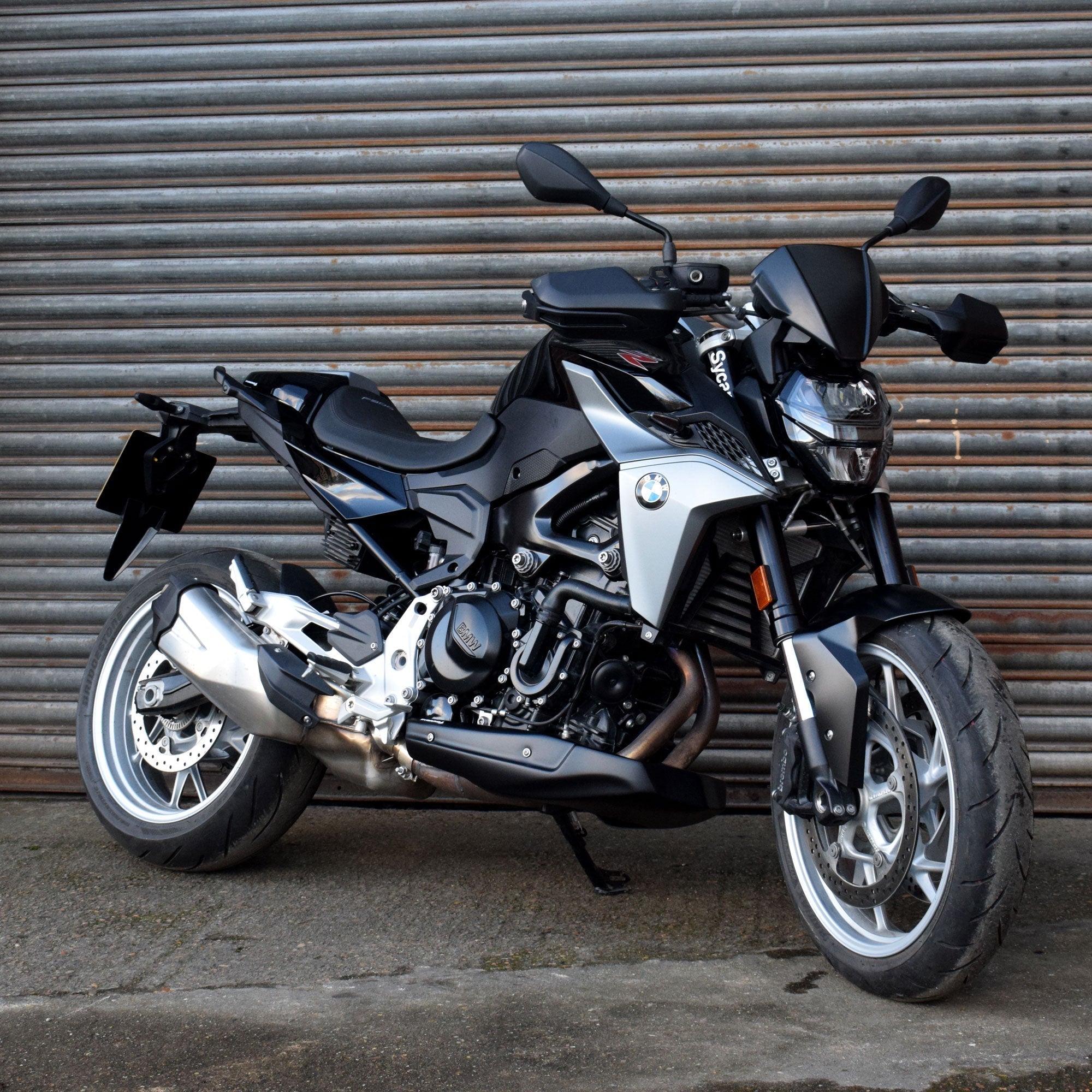 Pyramid Belly Pan | San Marino Blue Metallic & Graphite Grey | BMW F 900 R 2020>Current-Belly Pans-Pyramid Motorcycle Accessories