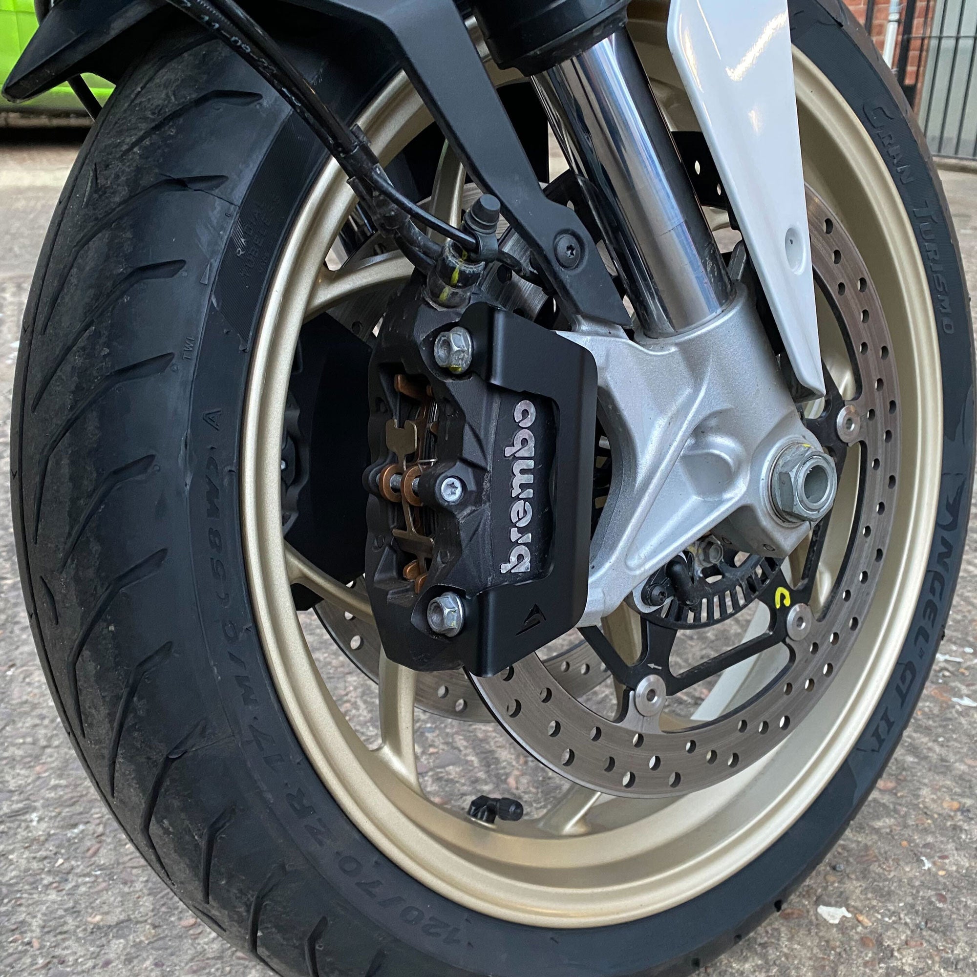 Pyramid Brake Caliper Guards | Matte Black | Moto Guzzi V100 Mandello 2022>Current-Crash Protection-Pyramid Motorcycle Accessories