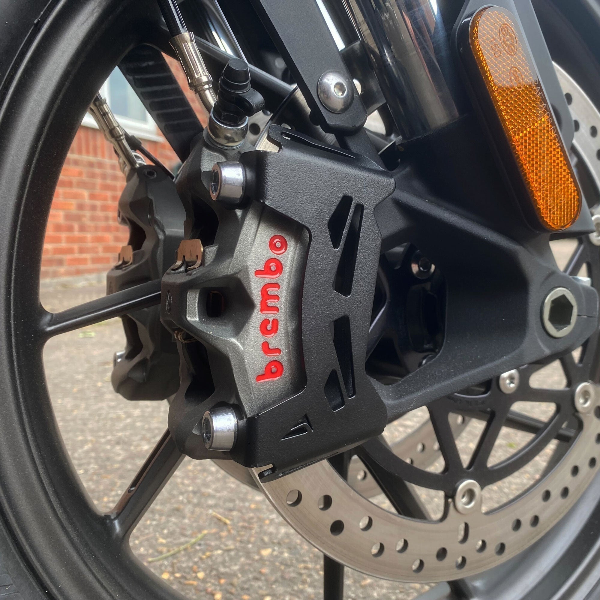 Pyramid Brake Caliper Guards | Matte Black | Triumph Tiger Sport 850 2021>Current-Crash Protection-Pyramid Motorcycle Accessories