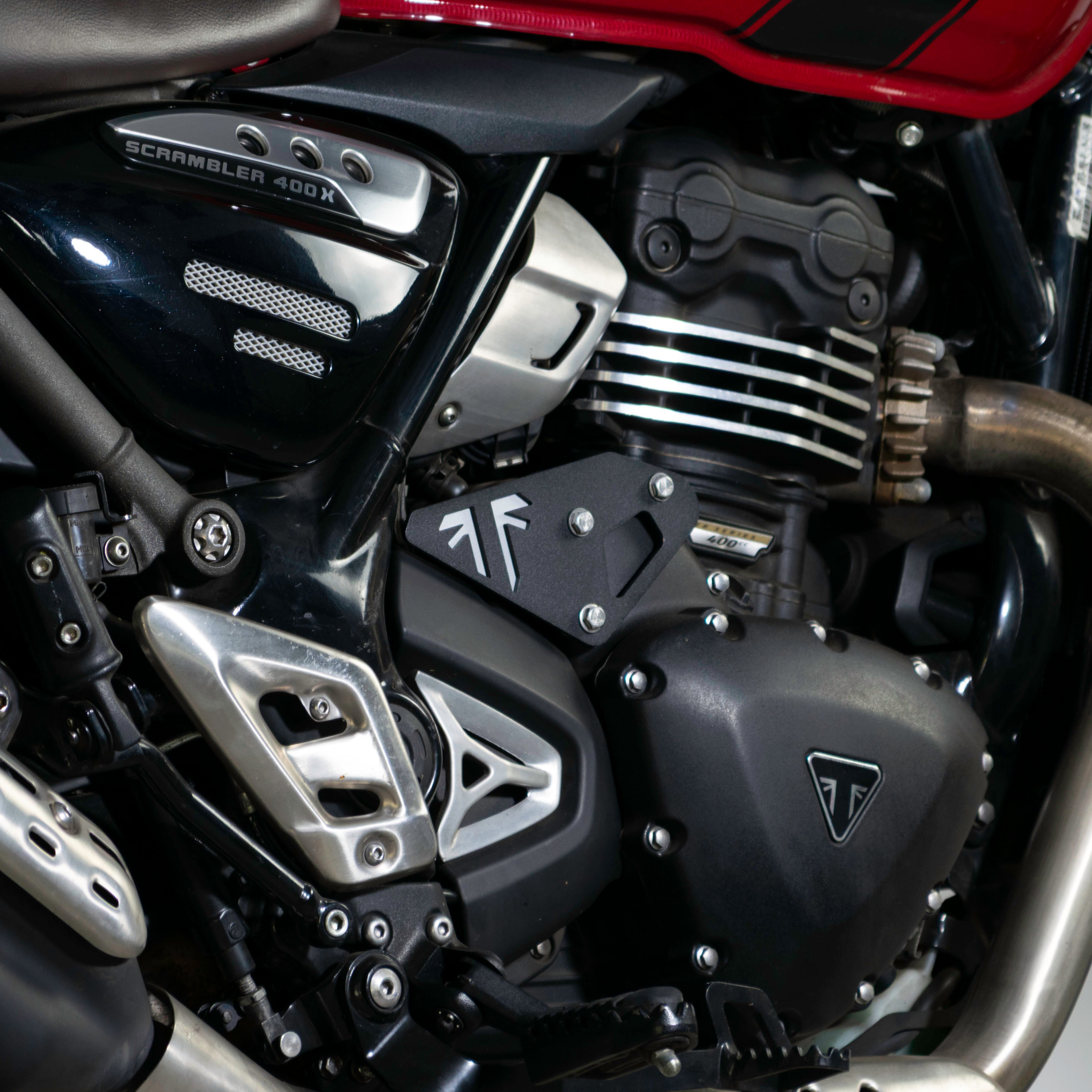 Pyramid Clutch Cable Cover | Matte Black | Triumph Scrambler 400 X 2023>Current-Infill Panels-Pyramid Motorcycle Accessories