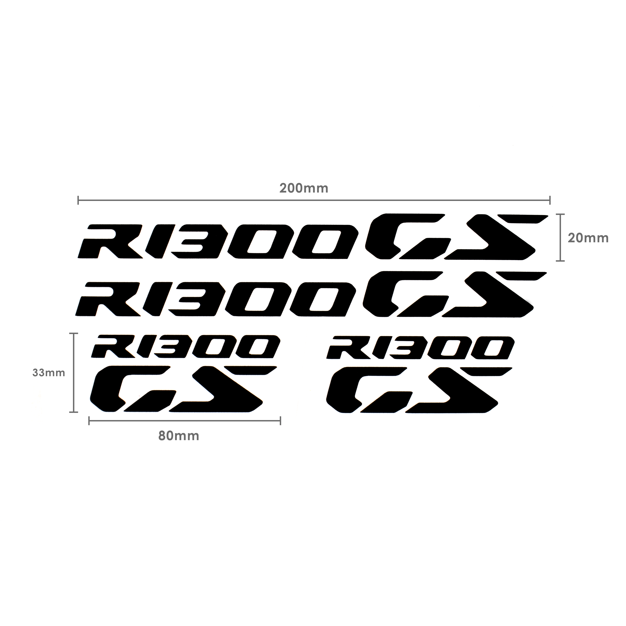 Pyramid Decals | BMW R 1300 GS Logo | Black | Set Of 4-Decals-Pyramid Motorcycle Accessories