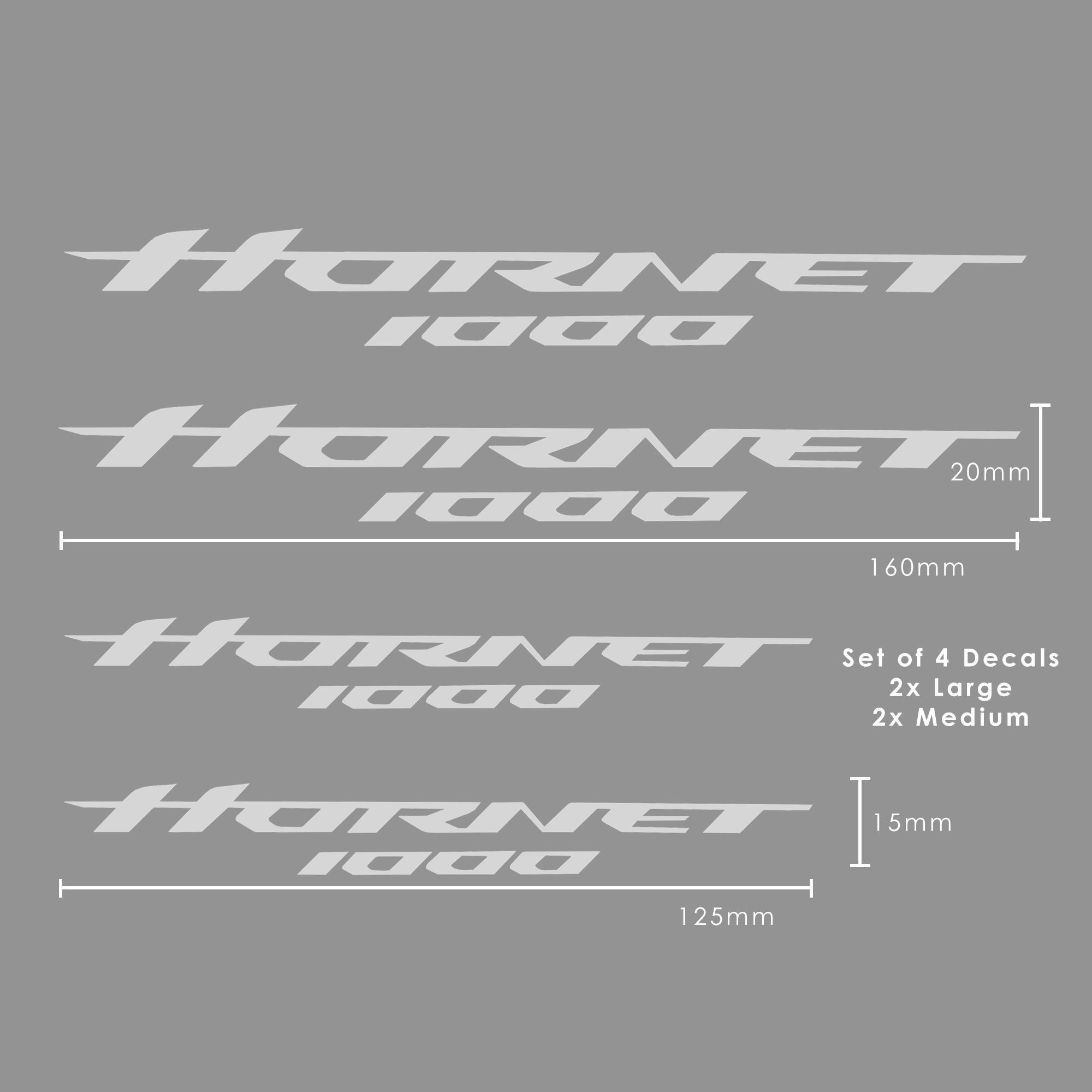 Pyramid Decals - Hornet Logo Set Of 4 | White | Honda CB1000 Hornet 2025>Current -  Shop name