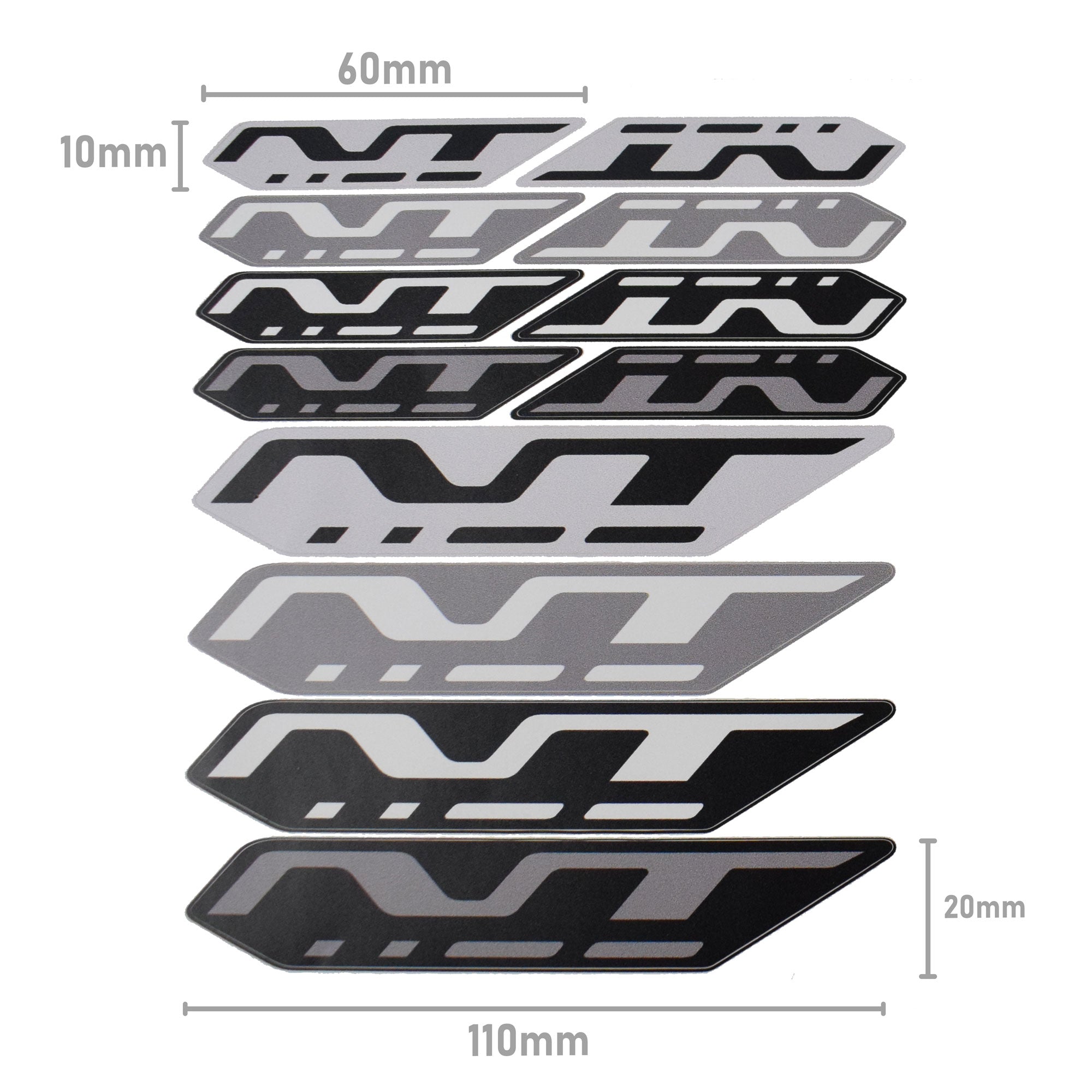Pyramid Decals - Set Of 24 | Black/Grey | Honda NT1100 2022>Current -  Shop name
