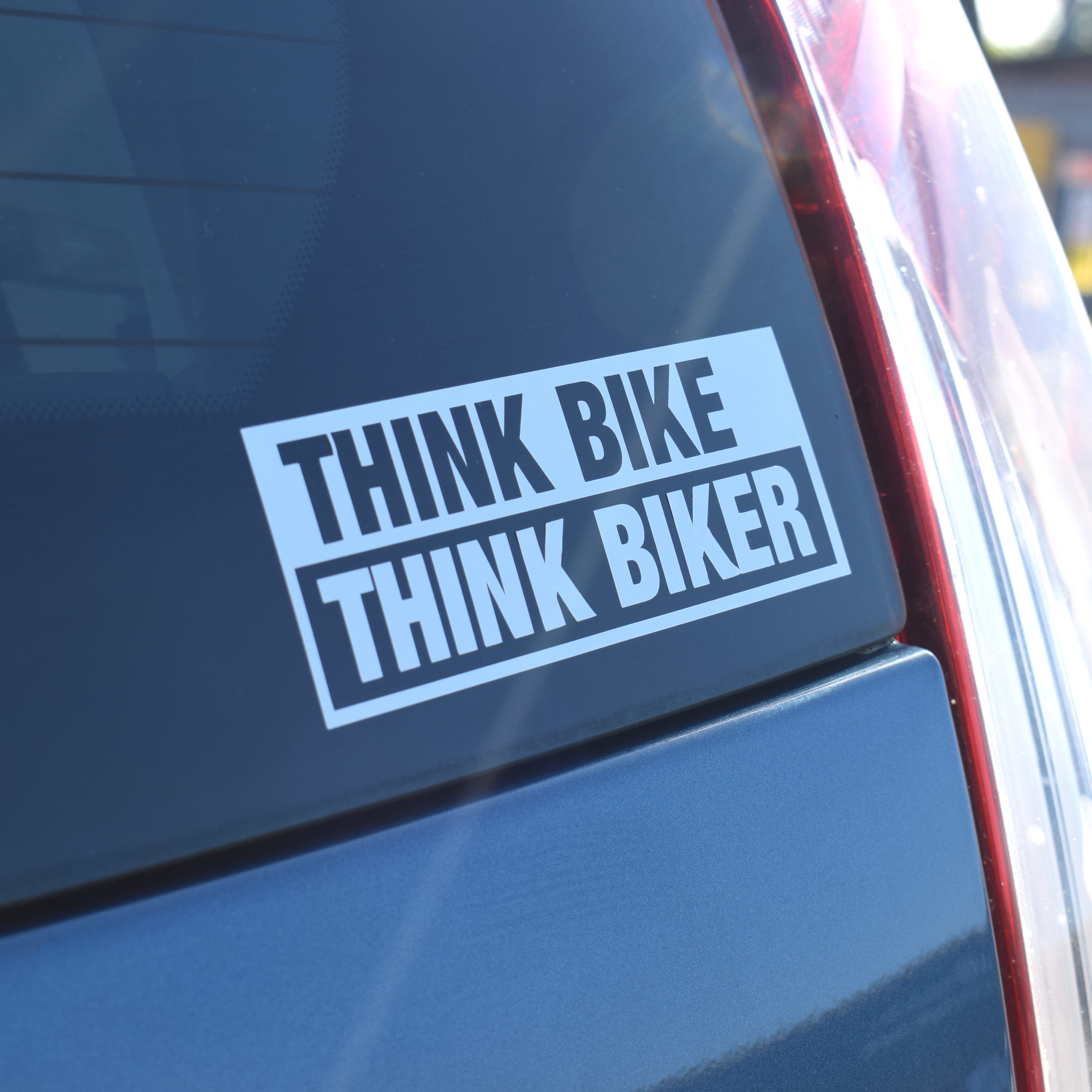 Pyramid Decals | Think Bike #1 | White-Decals-Pyramid Motorcycle Accessories