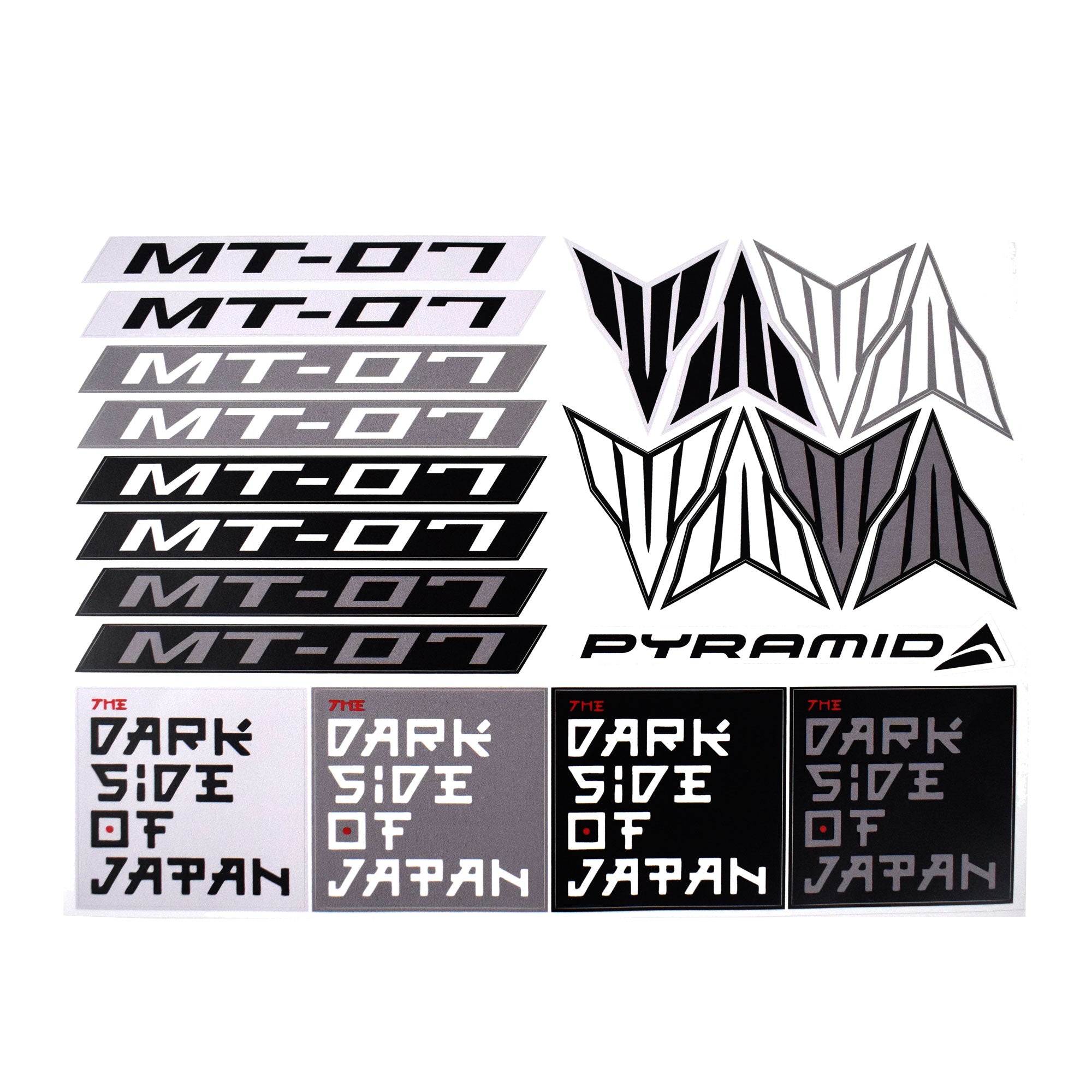 Pyramid Decals | Yamaha MT-07 | Set Of 21-Decals-Pyramid Motorcycle Accessories