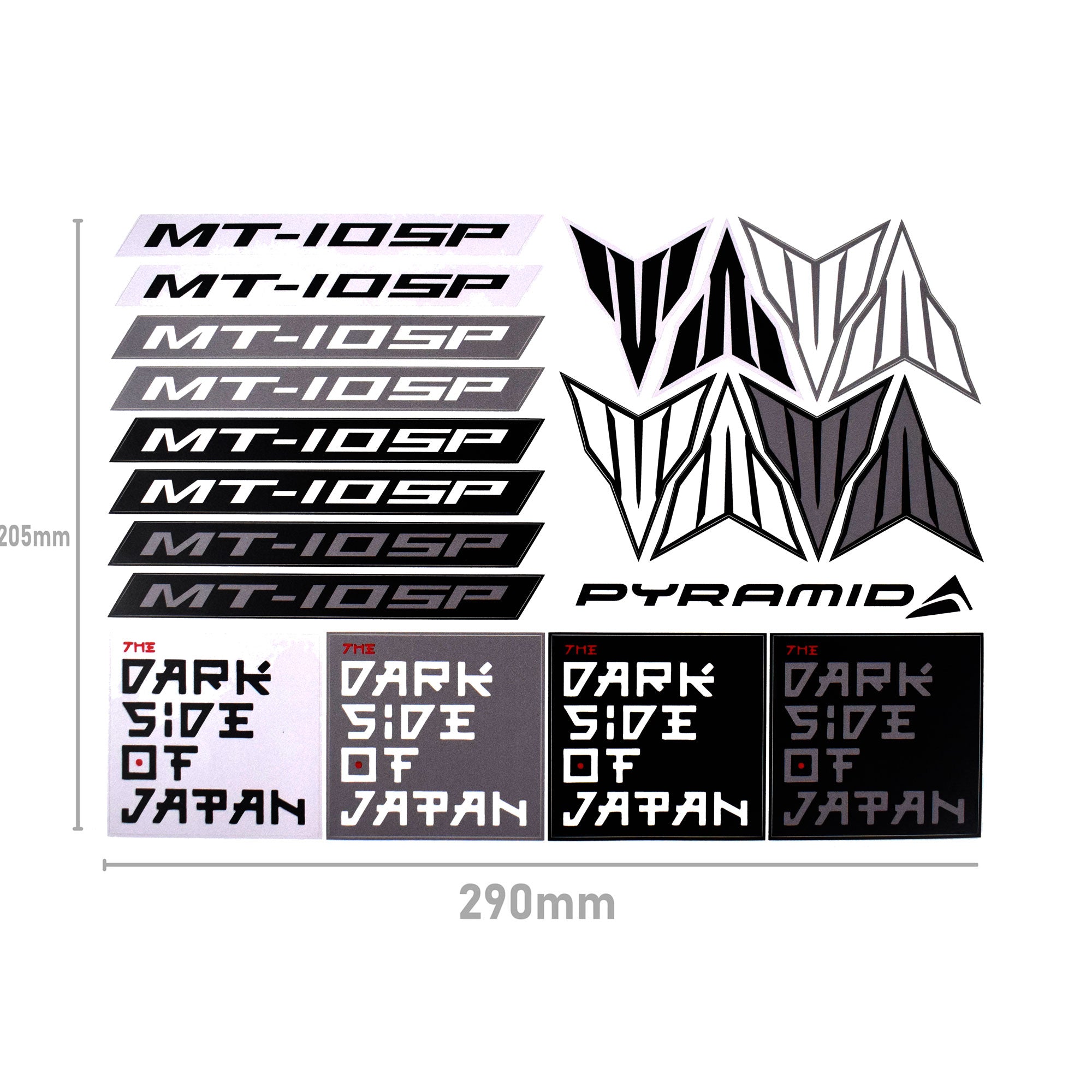 Pyramid Decals | Yamaha MT-10 SP | Set Of 21-BRA0201-Decals-Pyramid Motorcycle Accessories