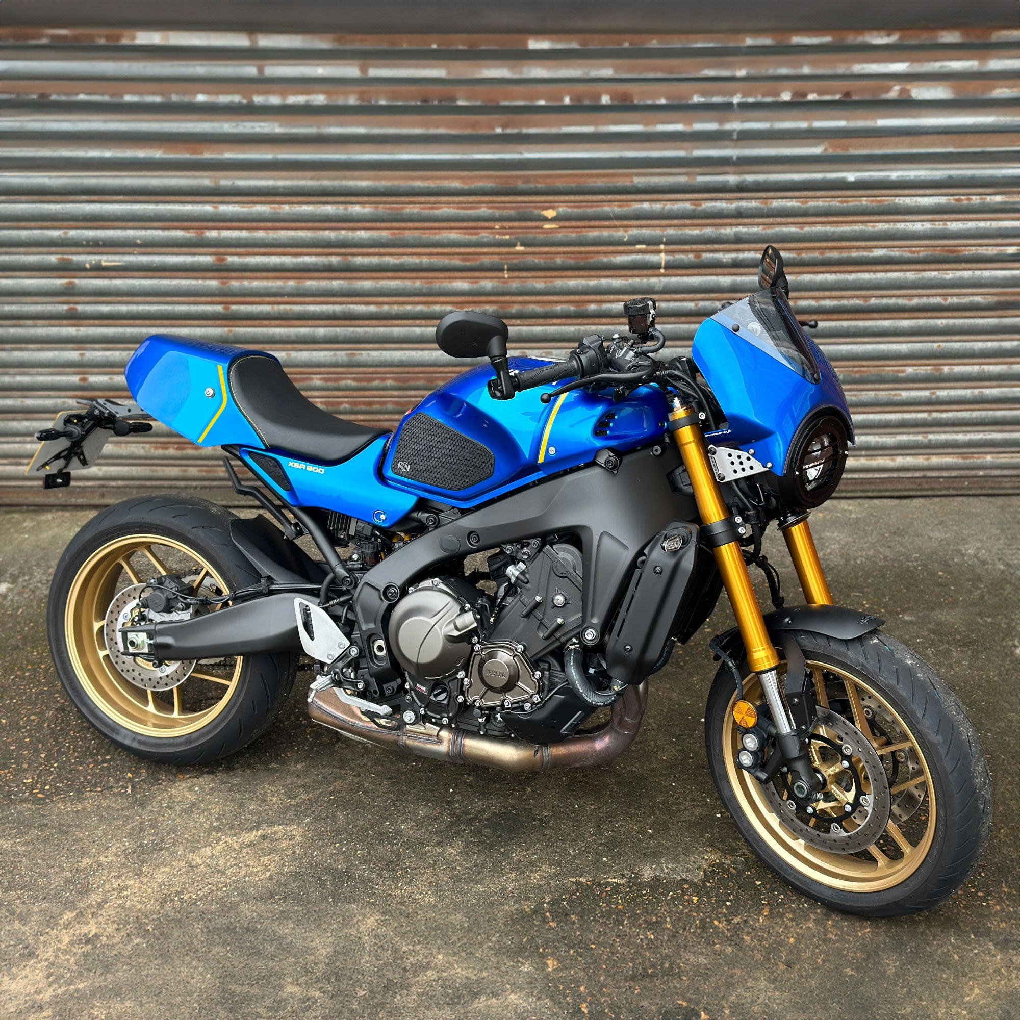 Pyramid Decals | Yamaha XSR 900 Seat Cowl Blue & Yellow Set-Decals-Pyramid Motorcycle Accessories