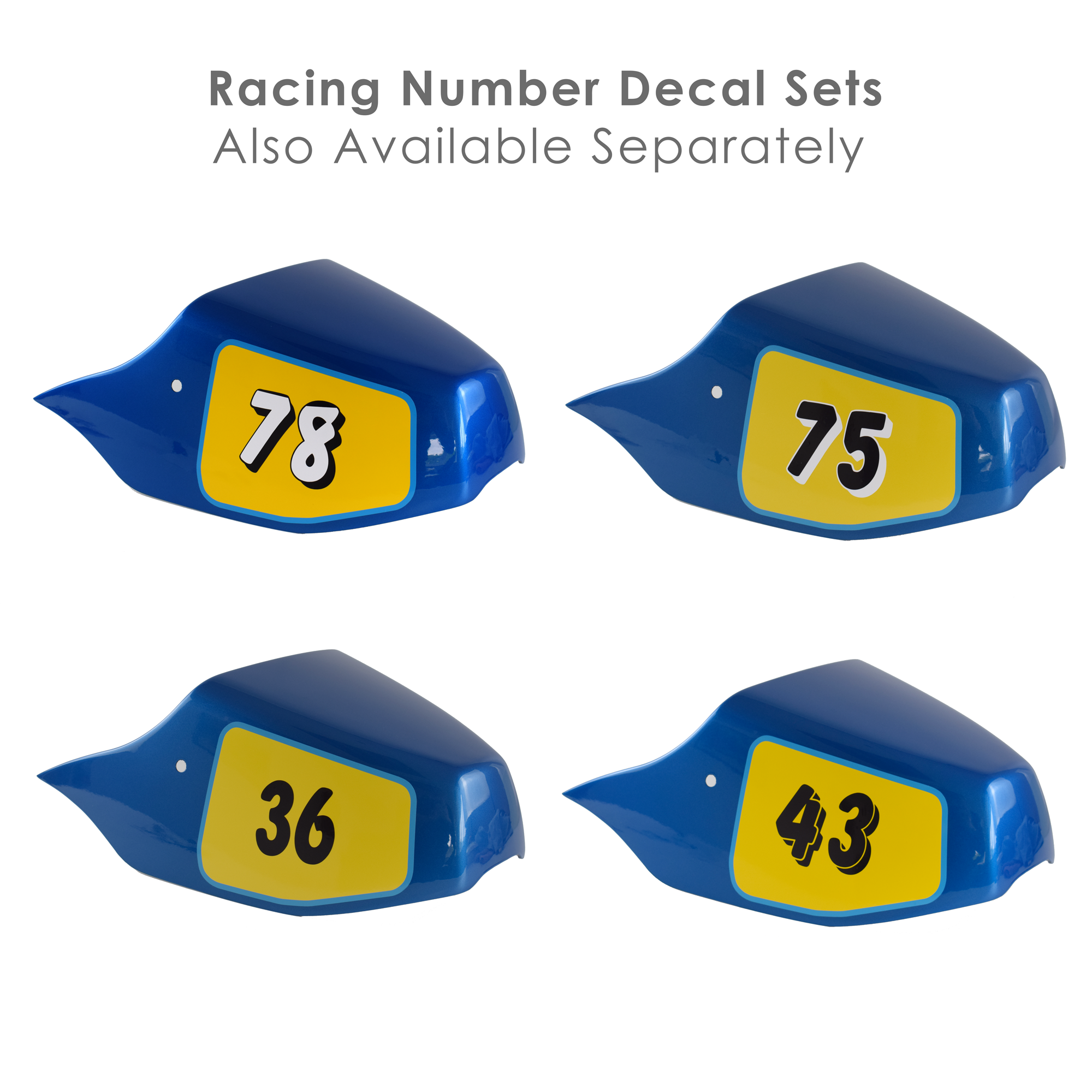 Pyramid Decals | Yamaha XSR 900 Seat Cowl Number Board Set | Blue & Yellow-Decals-Pyramid Motorcycle Accessories