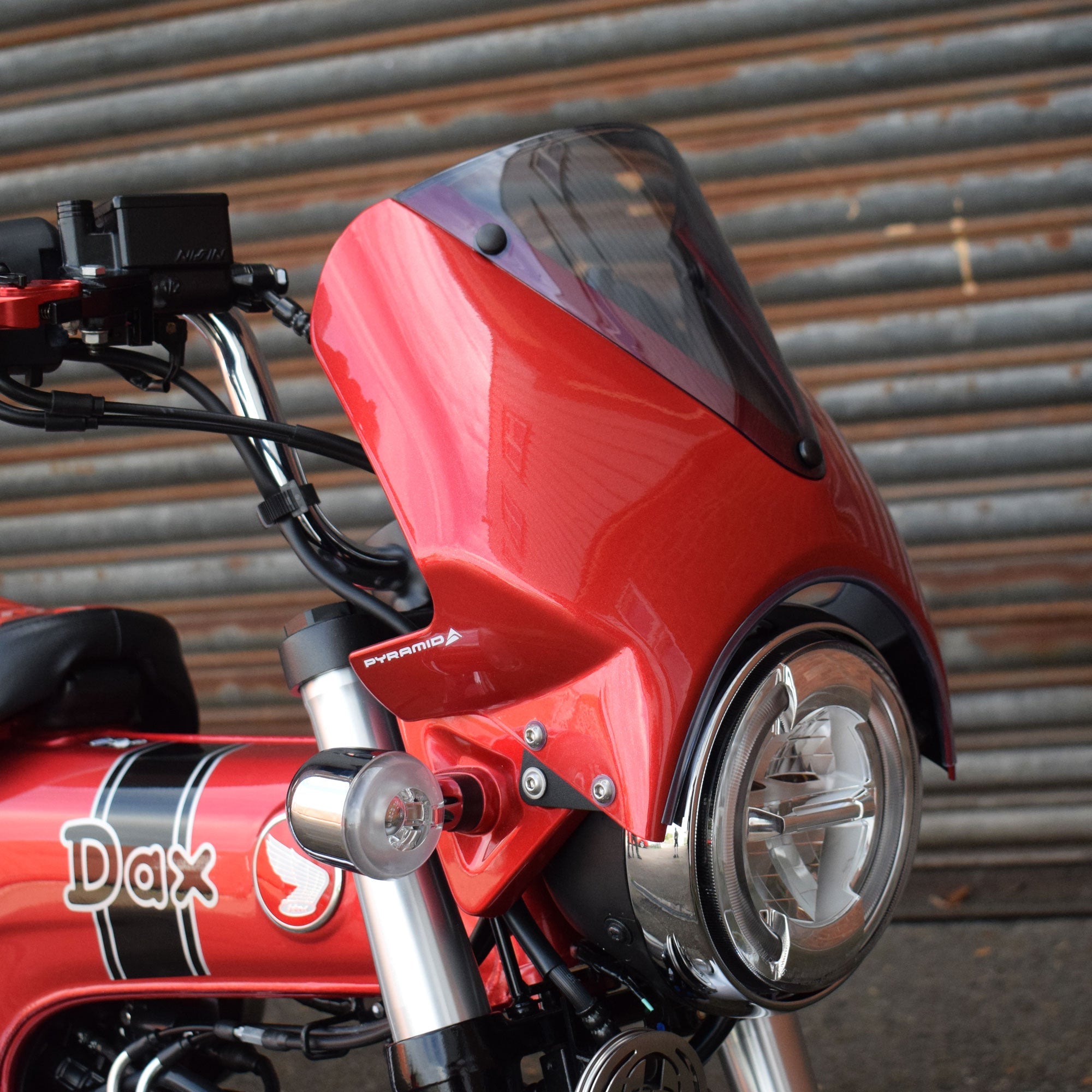 Pyramid Fly Screen | Pearl Nebula Red | Honda ST125 Dax 2023>Current-21290R-Screens-Pyramid Motorcycle Accessories